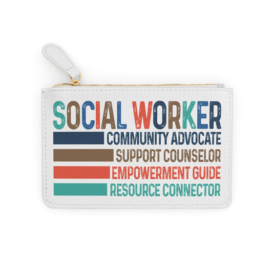 Social Worker Mini Clutch Bag — Inspirational Community Advocate Wristlet