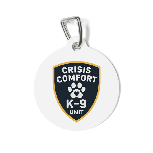 Therapy & Crisis Comfort K-9 Pet Tag — 'Therapy Dog' Two Sided Badge ID for Dogs