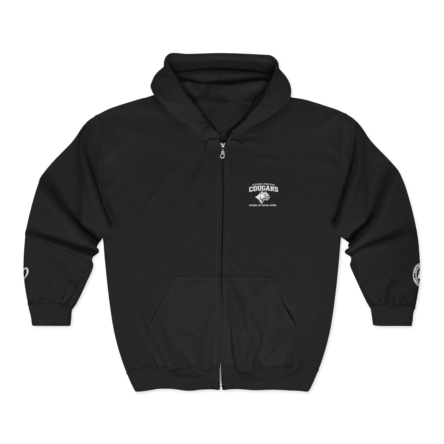 Azusa Pacific University- School of Social Work -Unisex Heavy Blend™ Full Zip Hooded Sweatshirt - Ultimate Comfort for Fans