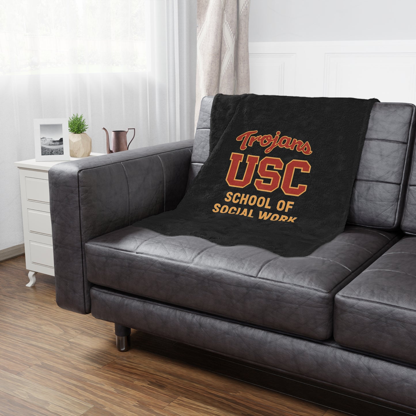 USC - School of Social Work Mini Blanket - Great for your office chair or your couch at home!