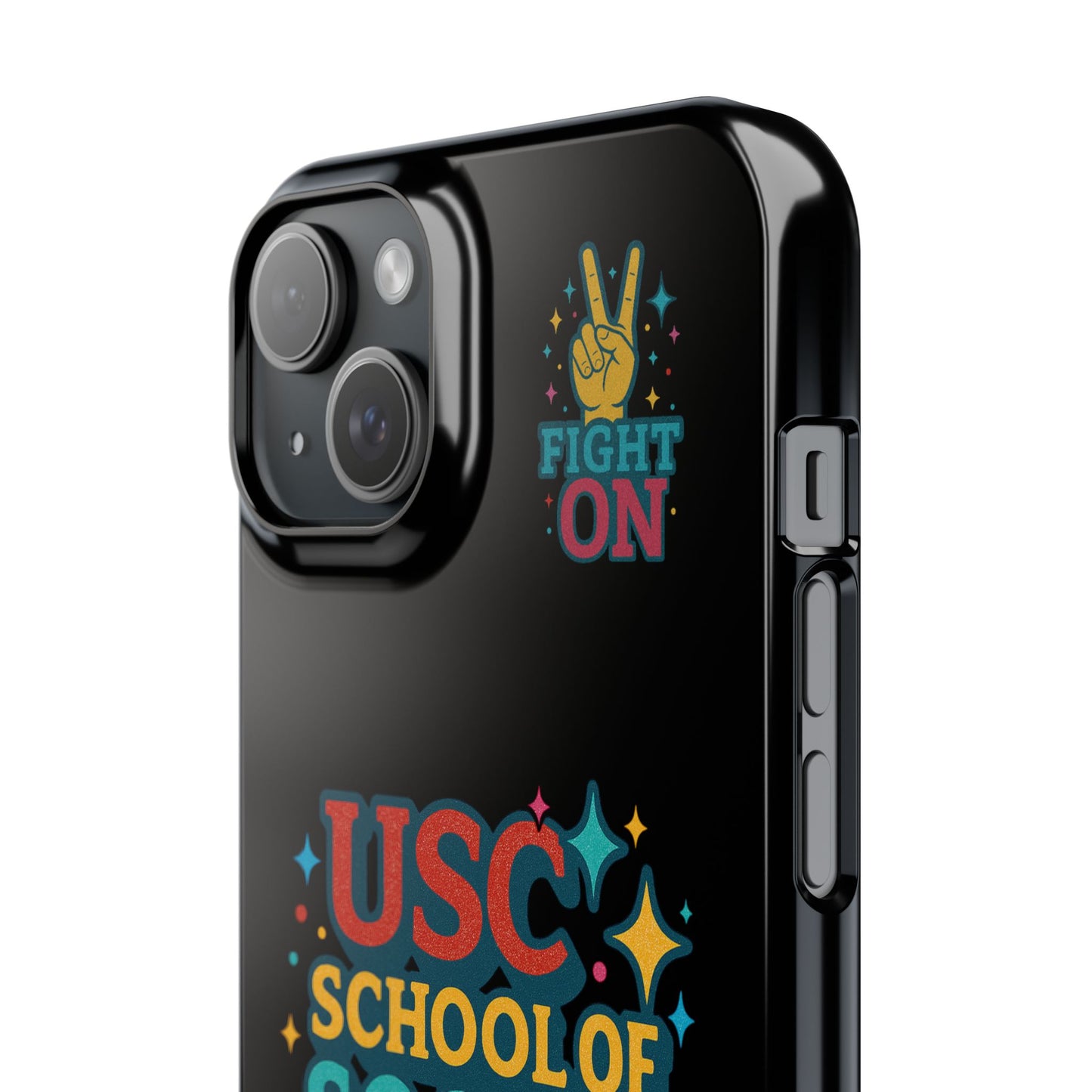 USC Trojans Slim I-Phone Case - School of Social Work - Glitter Style (Black)