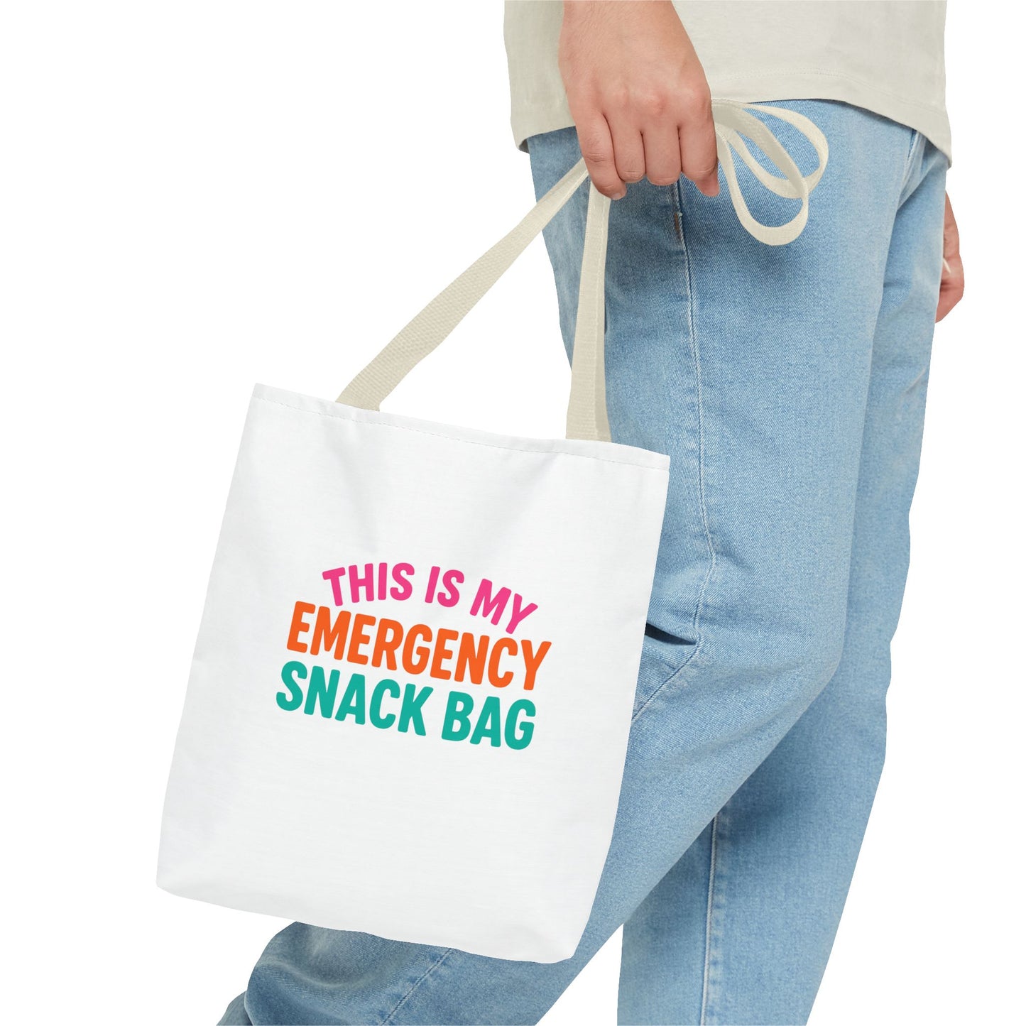 Snack Emergency Tote Bag — "This Is My Emergency Snack Bag" Cute Grocery/Everyday Carry (Social Work/Mental Health)
