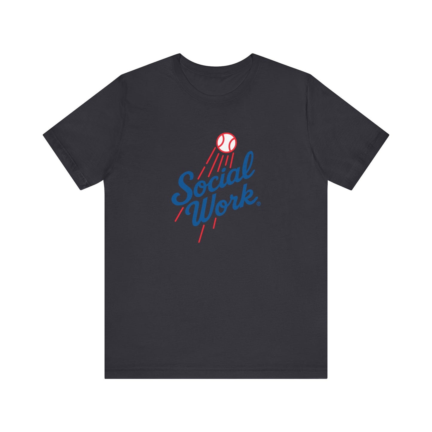 Social Work Vintage Baseball Tee – “Social Work” Script Graphic T‑Shirt