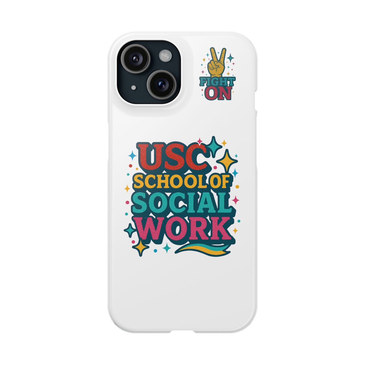 USC Trojans Slim I-Phone Case - School of Social Work - Glitter Style