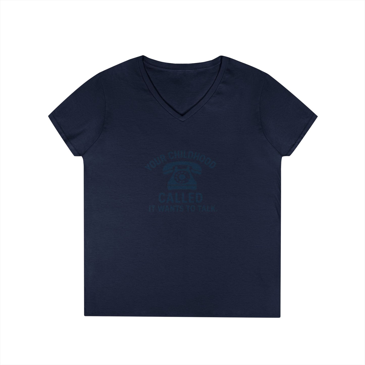 Women's V-Neck T-Shirt — "Your Childhood Called, It Wants to Talk" (Social Work/Mental Health)