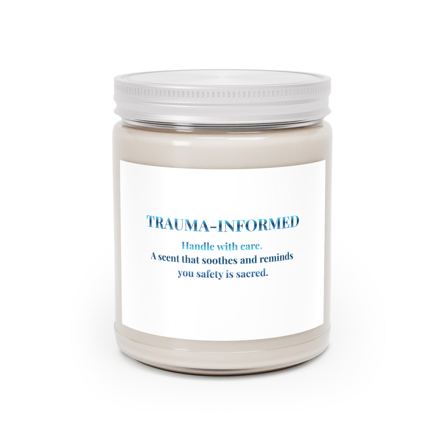 Trauma-Informed Scented Soy Candle - 9oz Relaxing Aromatherapy Jar with White Lid
