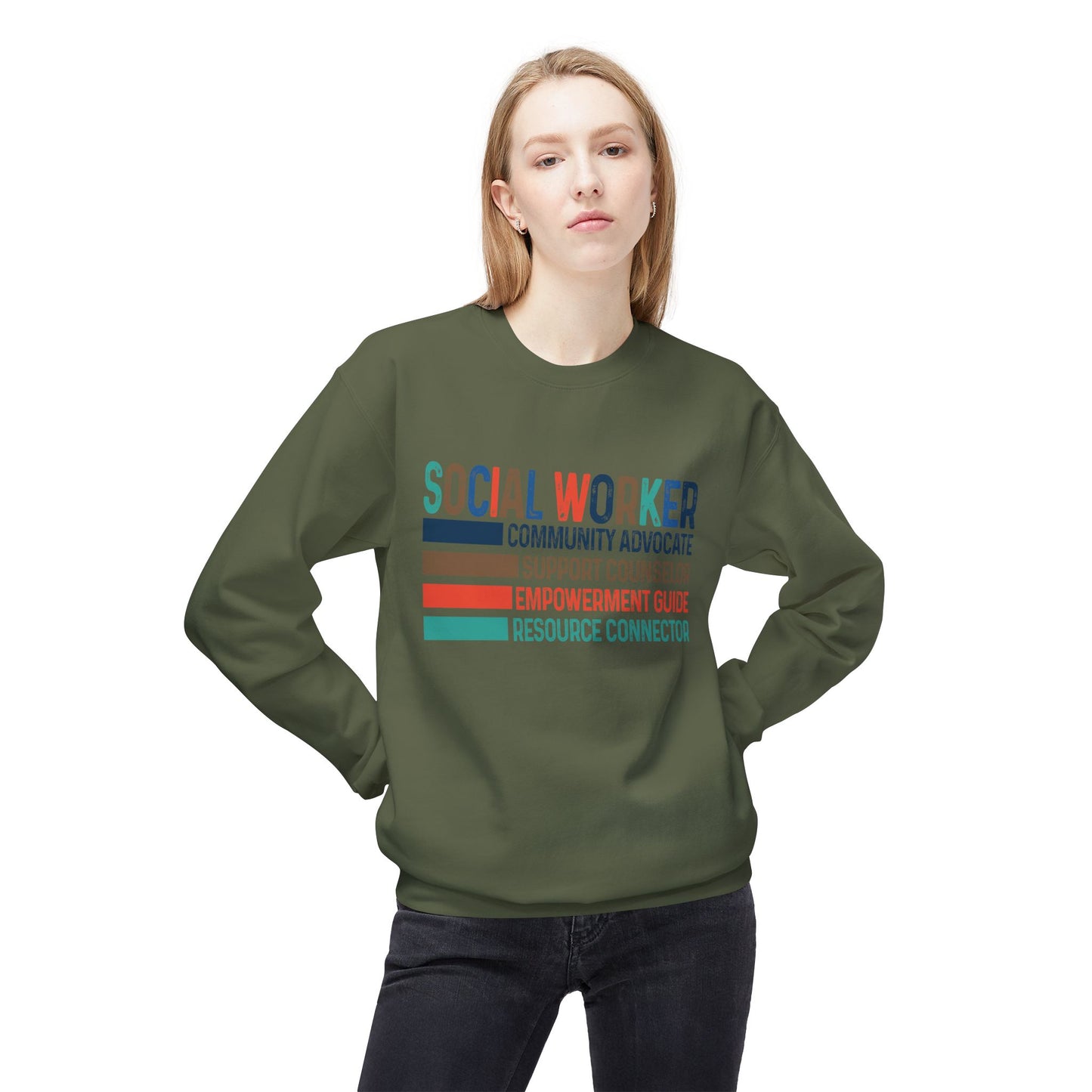 Social Worker Crewneck Sweatshirt — Retro & Fun Design