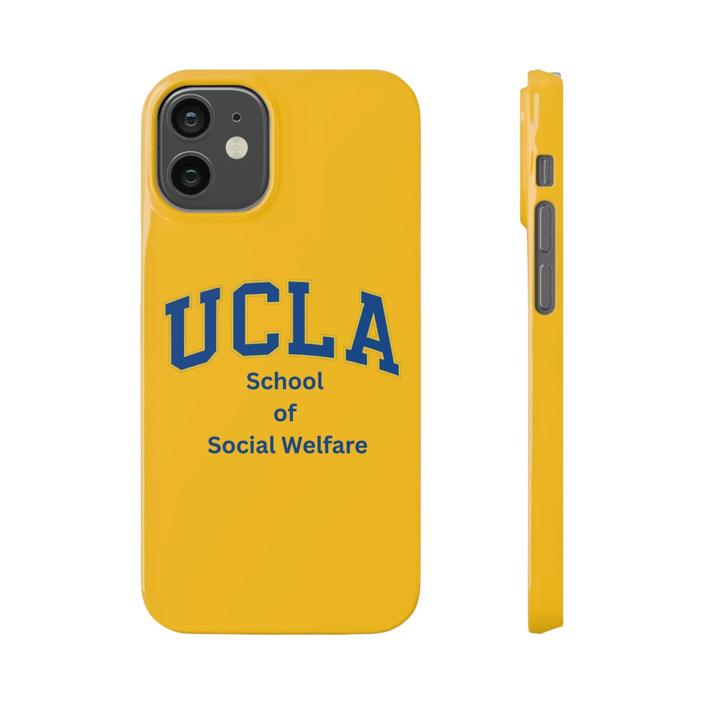 UCLA Slim I-Phone Case - School of Social Welfare-Text Logo (Yellow)