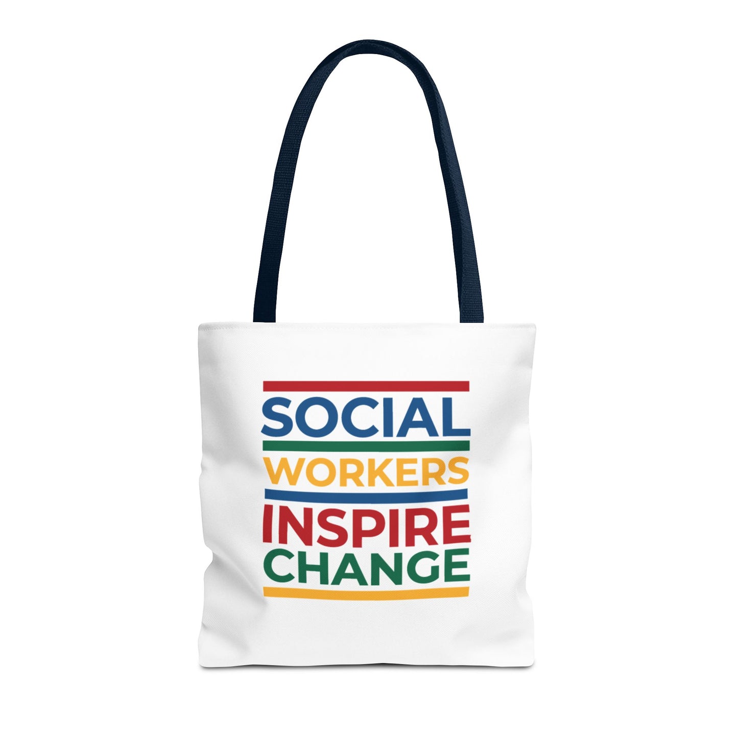 Social Worker Tote Bag — Inspirational "Social Workers Inspire Change" Two Side Design