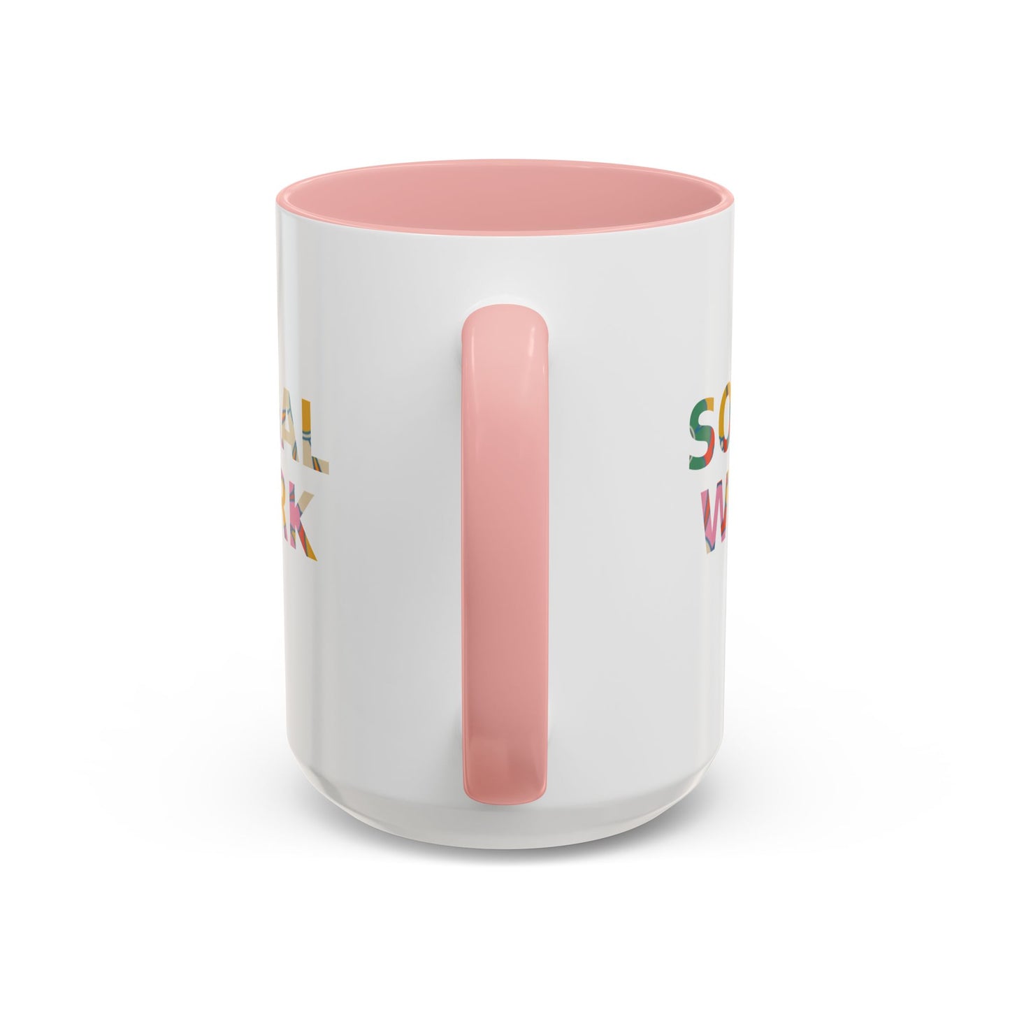 Social Work "Flower Letters" -Accent Mug - 15oz
