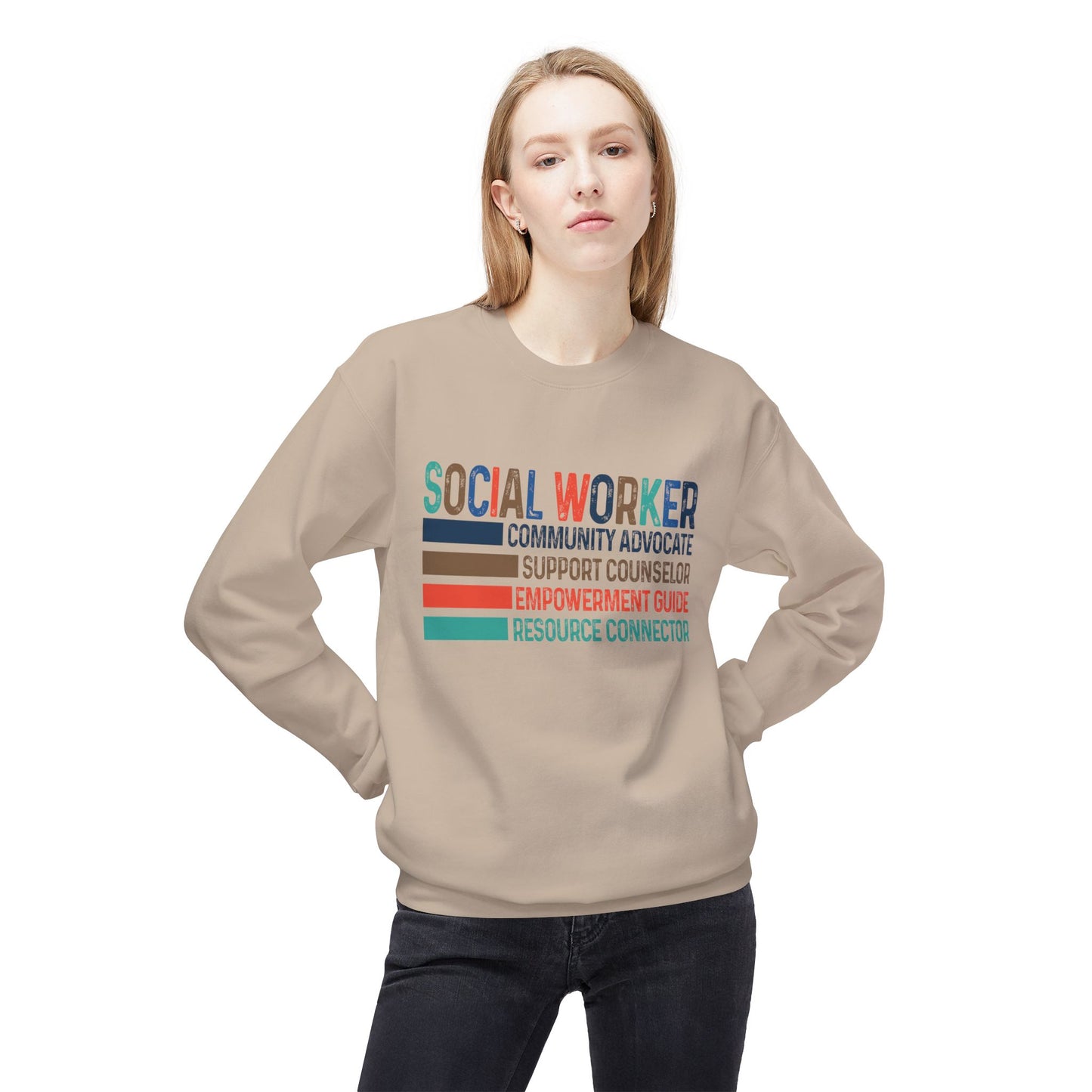Social Worker Crewneck Sweatshirt — Retro & Fun Design