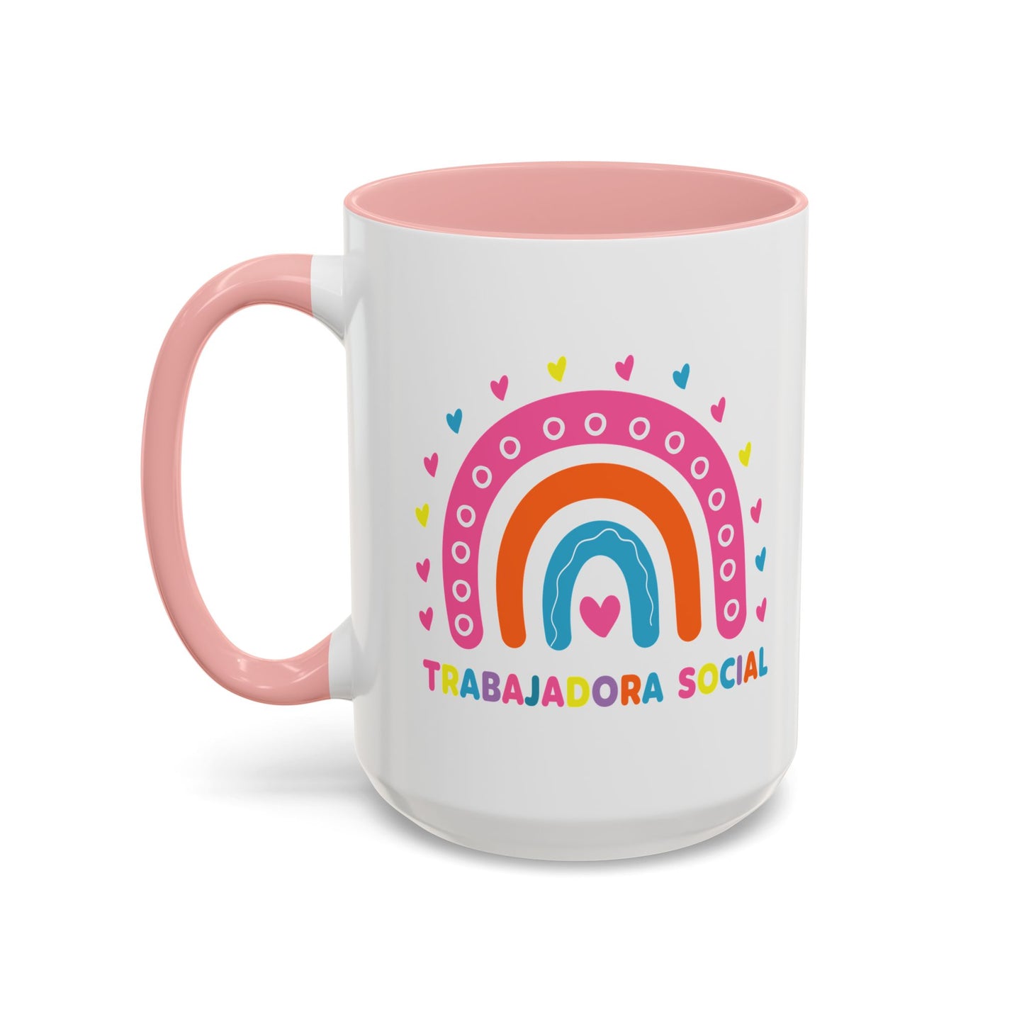 Accent Coffee Mug - 'Trabajadora Social' Colorful Rainbow Social Worker Gift (15 oz)