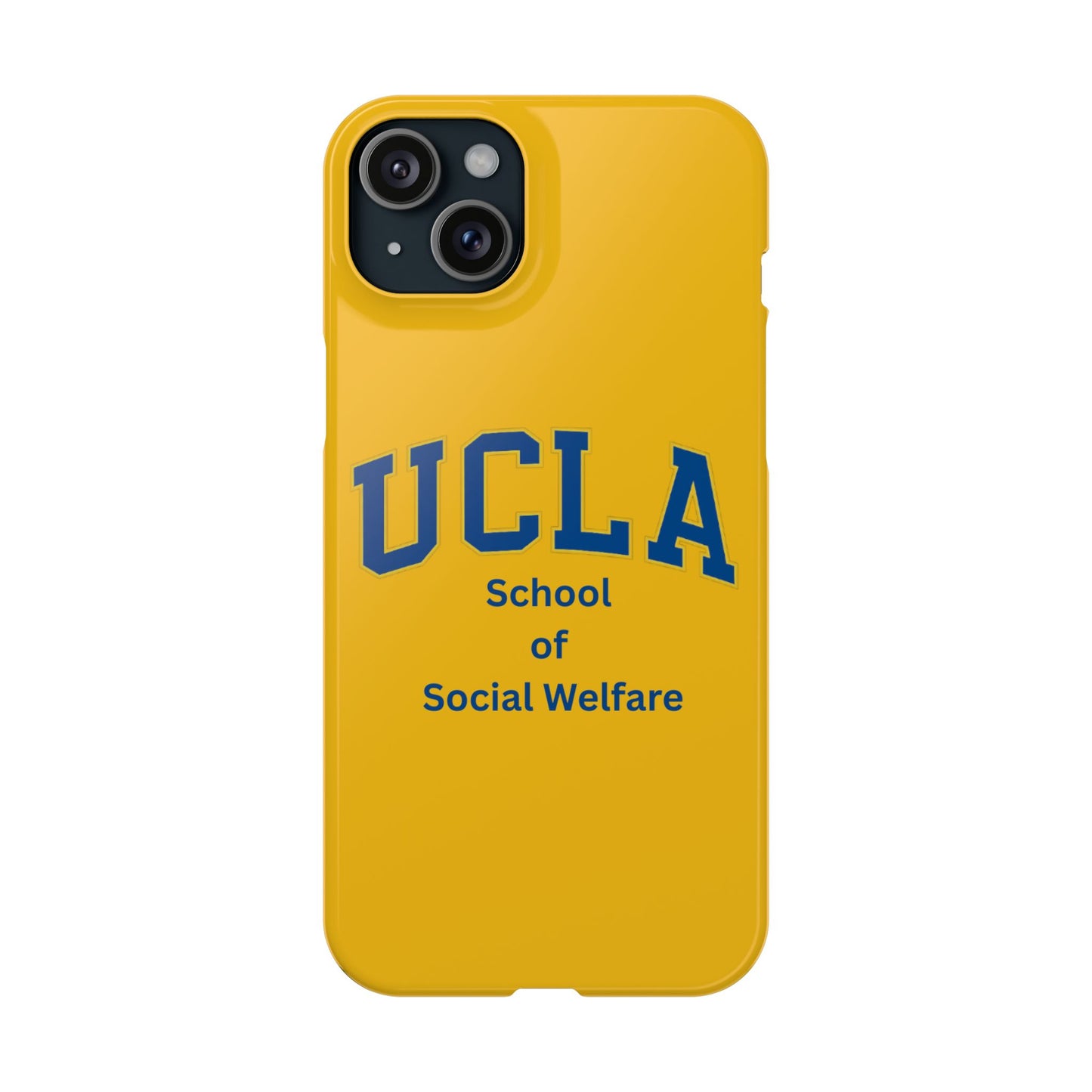 UCLA Slim I-Phone Case - School of Social Welfare-Text Logo (Yellow)