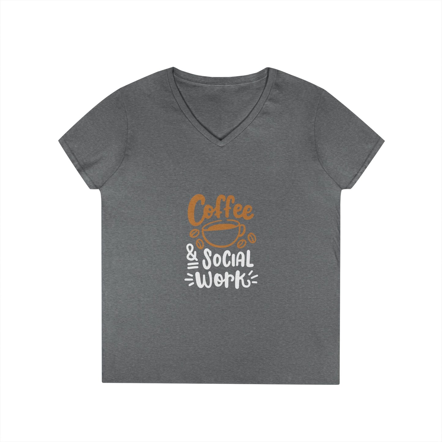 Coffee & Social Work V-Neck Tee — Funny Social Worker Shirt
