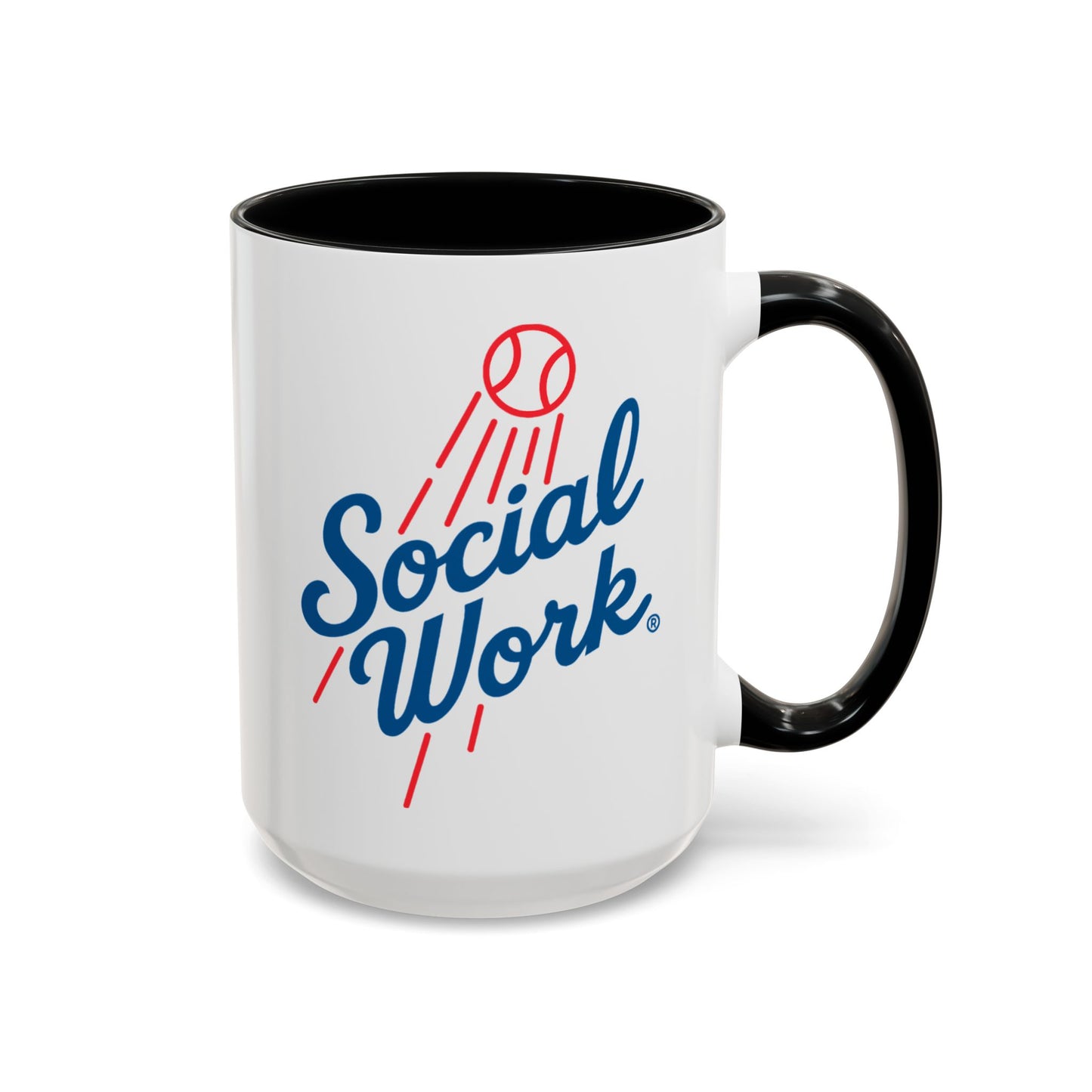 Social Work Baseball Coffee Mug — Retro Script Accent 15oz