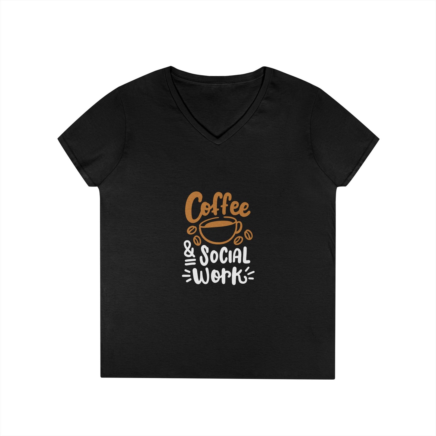 Coffee & Social Work V-Neck Tee — Funny Social Worker Shirt