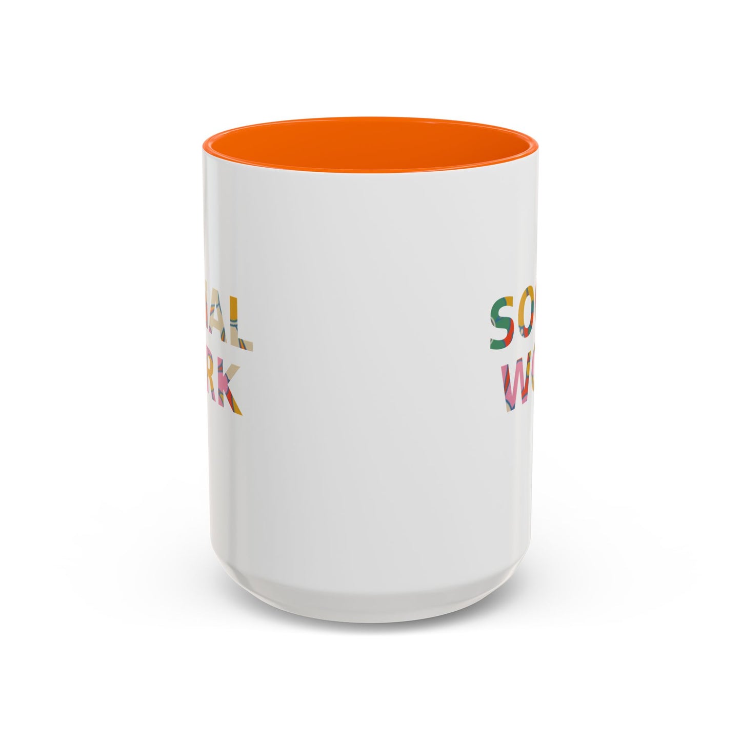 Social Work "Flower Letters" -Accent Mug - 15oz