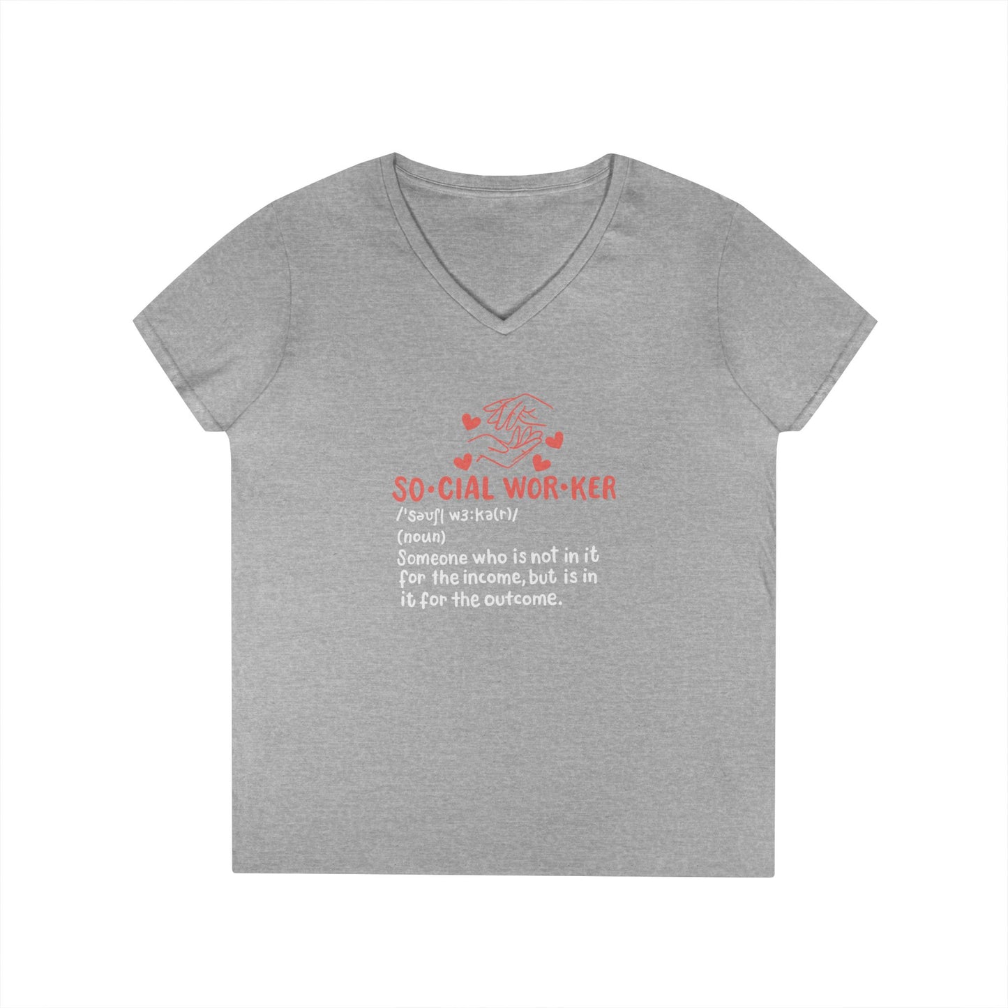 Social Worker V-Neck T-Shirt — "So-cial Worker" Definition Tee for Women