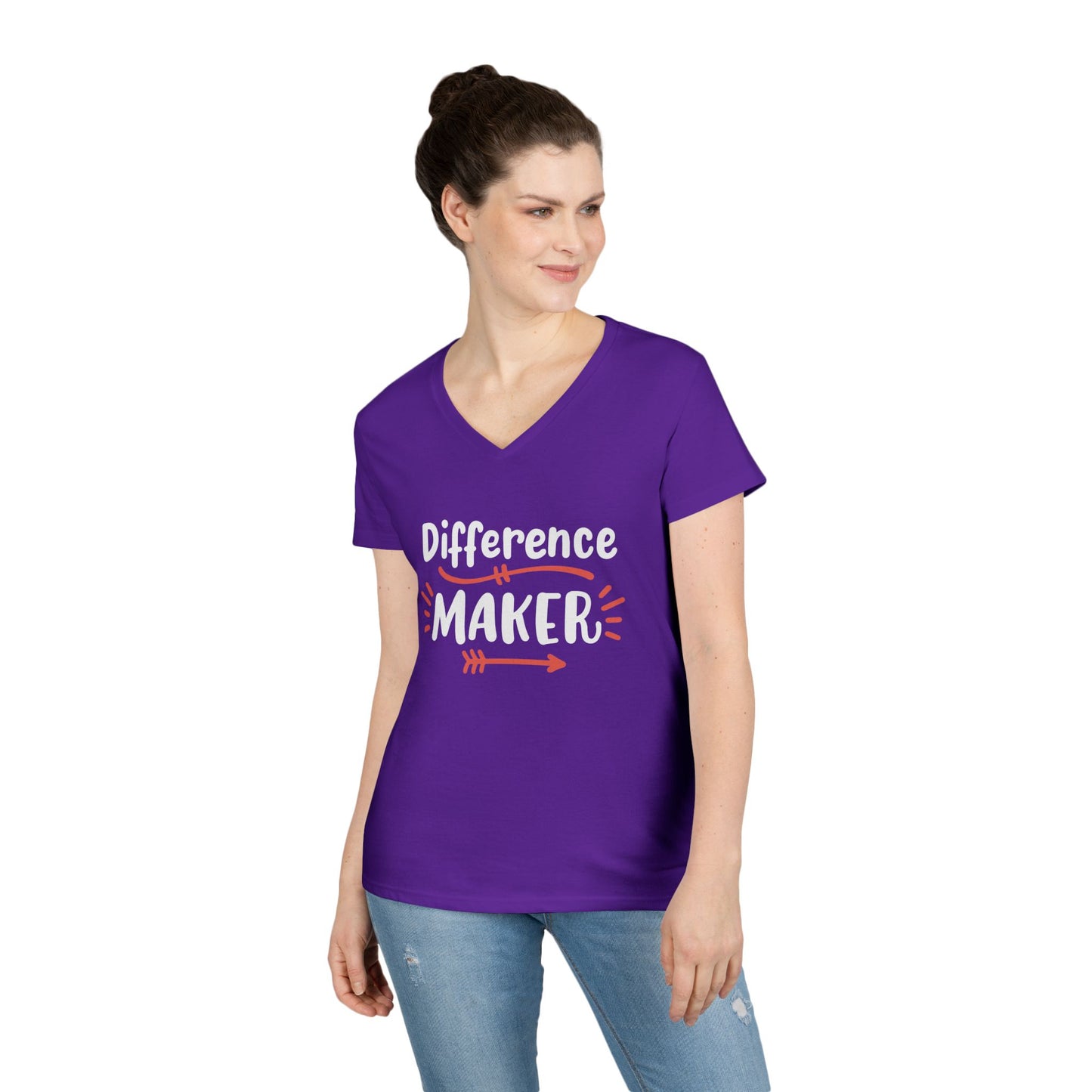 Difference Maker V-Neck Tee — Inspirational Ladies' T-Shirt