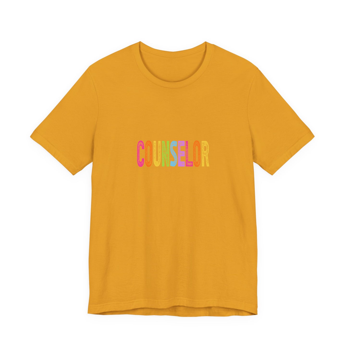 (Unisex) Counselor Rainbow Tee — Pastel 'COUNSELOR' Short Sleeve Shirt