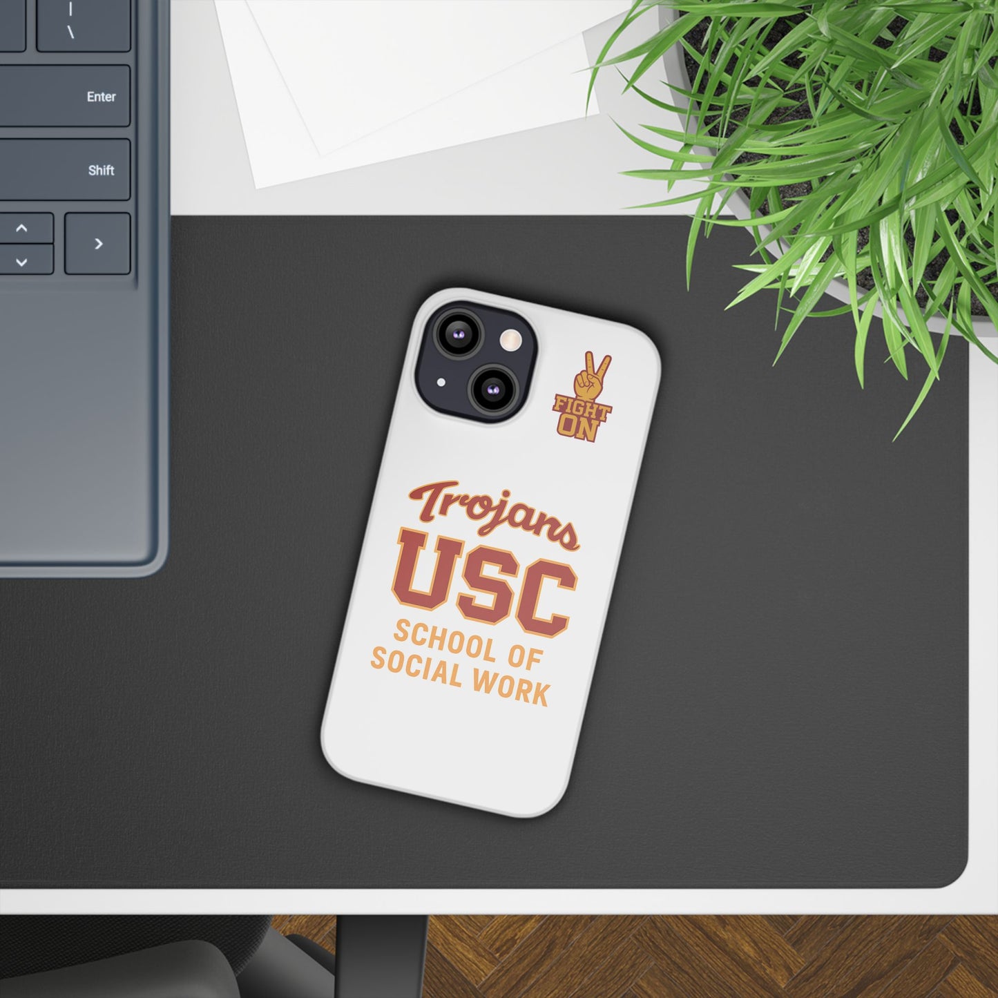 USC Trojans Slim I-Phone Case - School of Social Work (White)