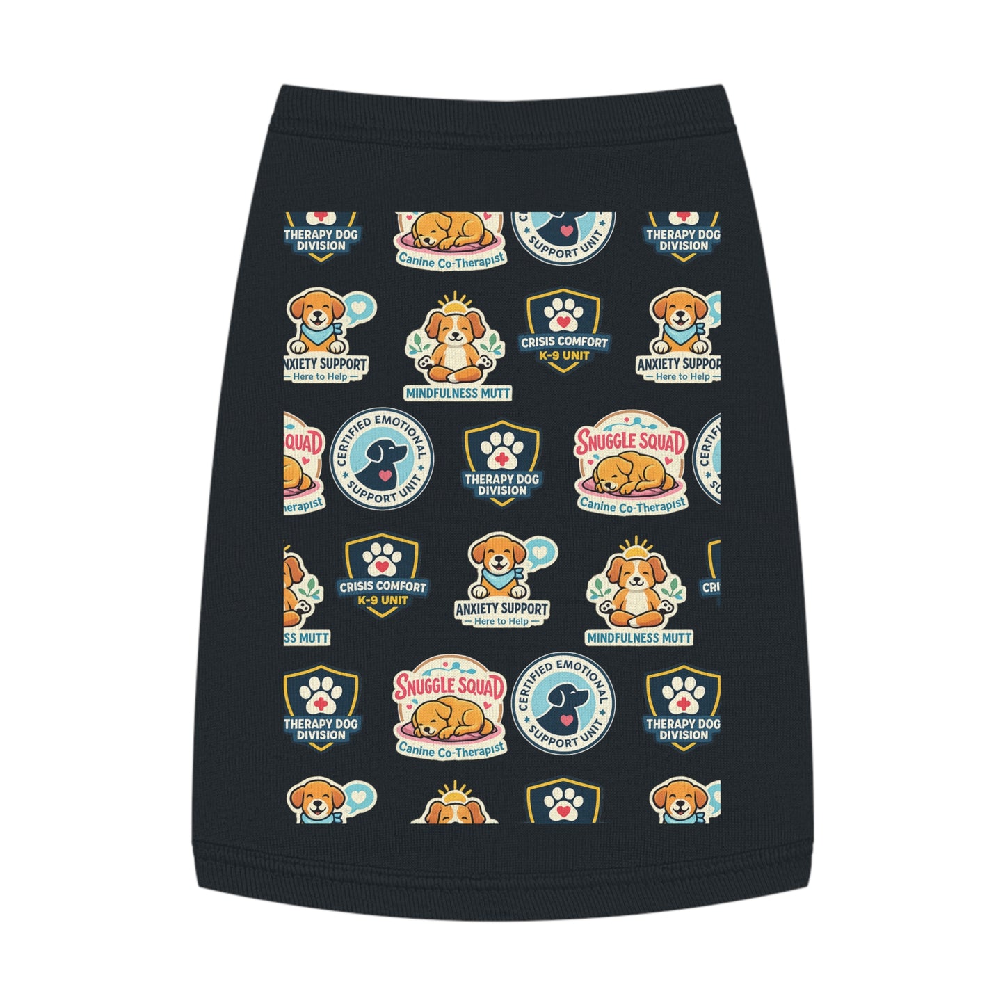 Therapy Dog Patch Pet Tank — Comfort & Support Patterned Dog Shirt