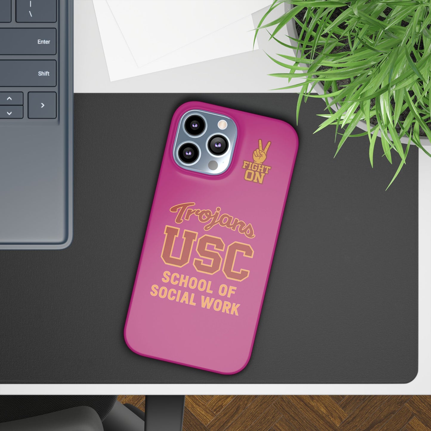 USC Trojans Slim I-Phone Case - School of Social Work (Pink)