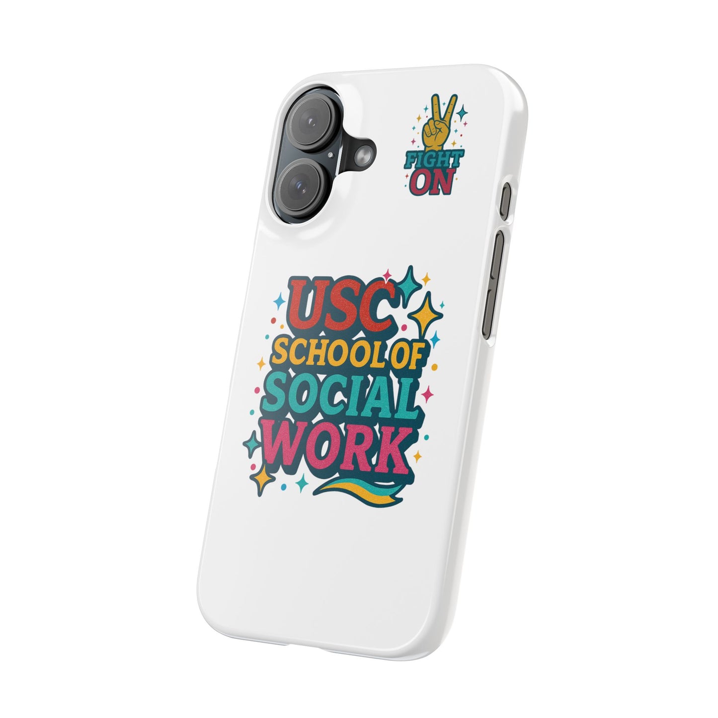 USC Trojans Slim I-Phone Case - School of Social Work - Glitter Style