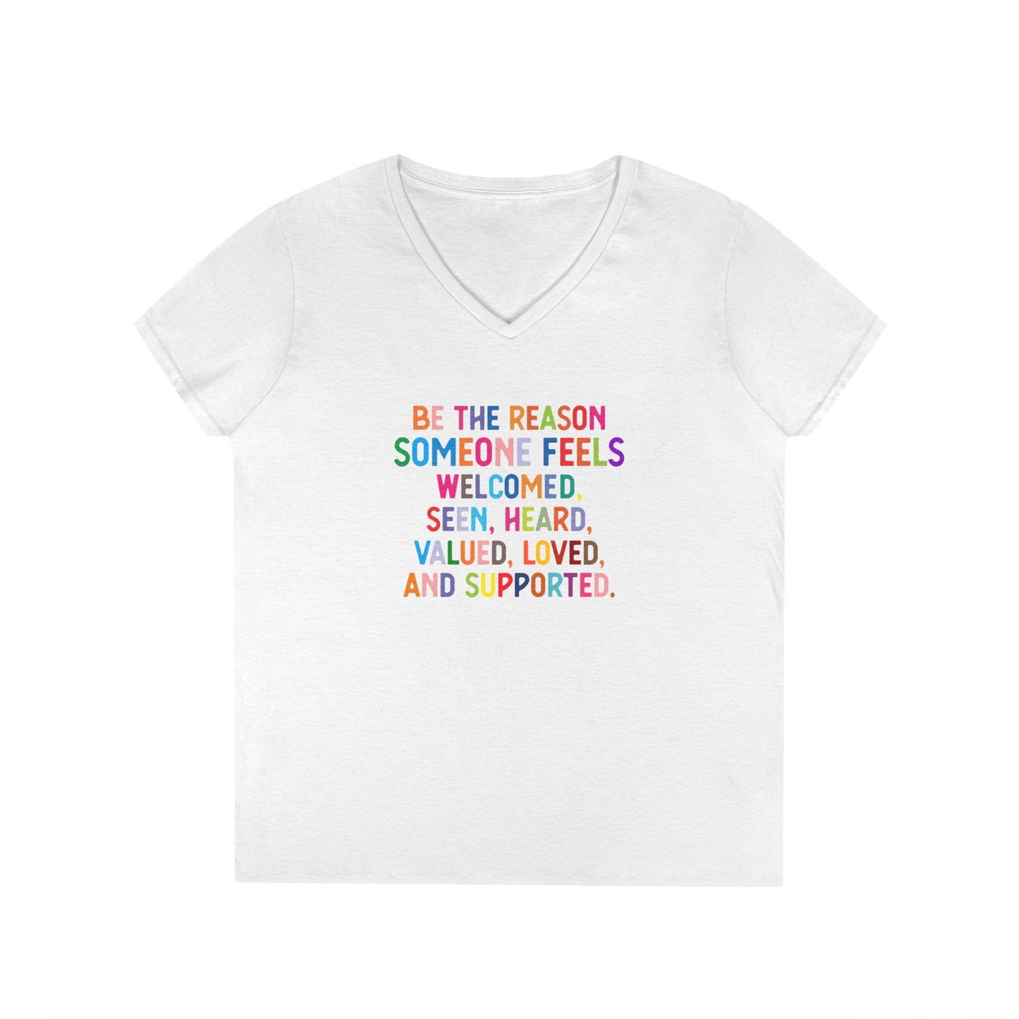 Be the Reason V-Neck Tee — Positive Message Ladies' T‑Shirt - Social Work
