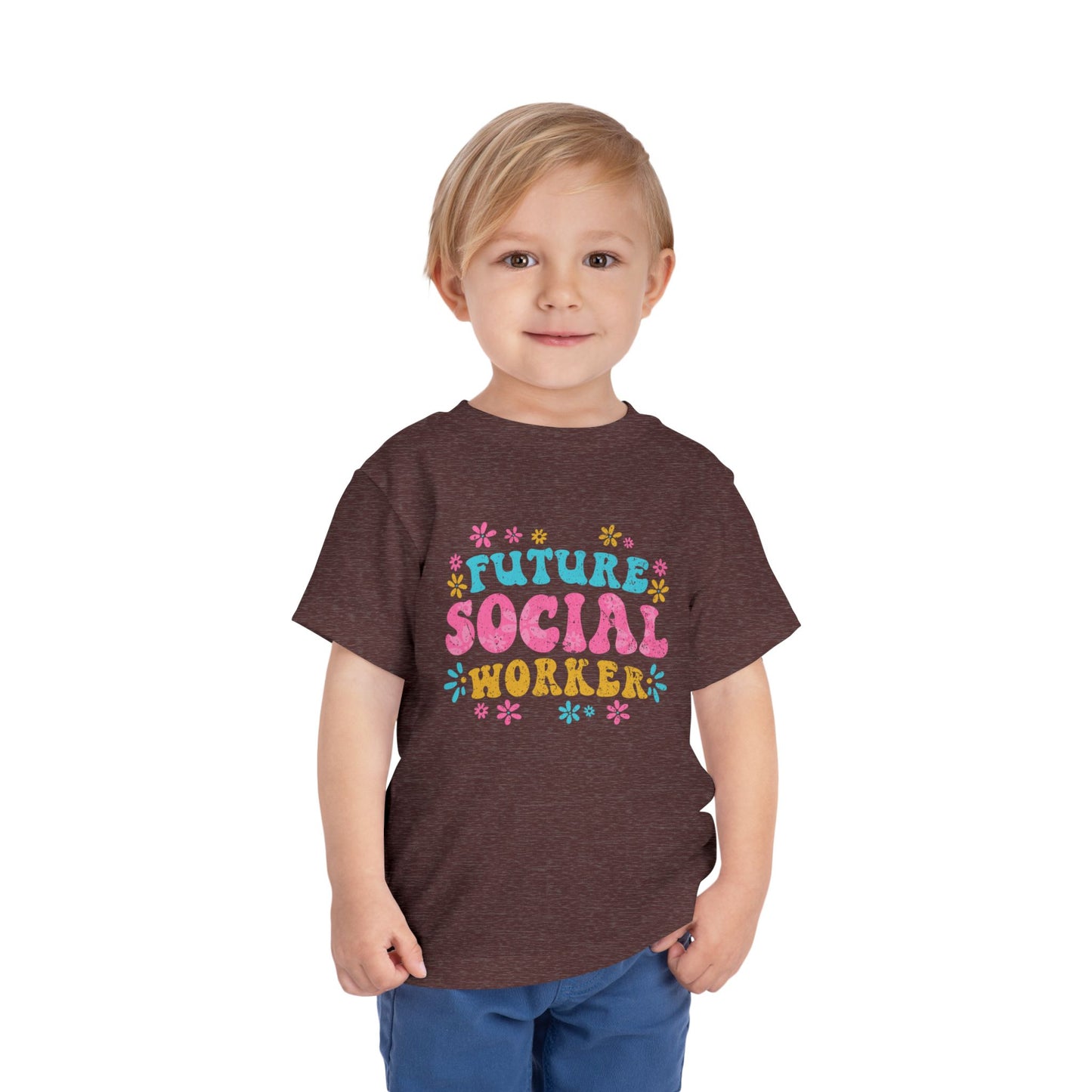 Toddler Tee - "Future Social Worker" Colorful Floral Graphic