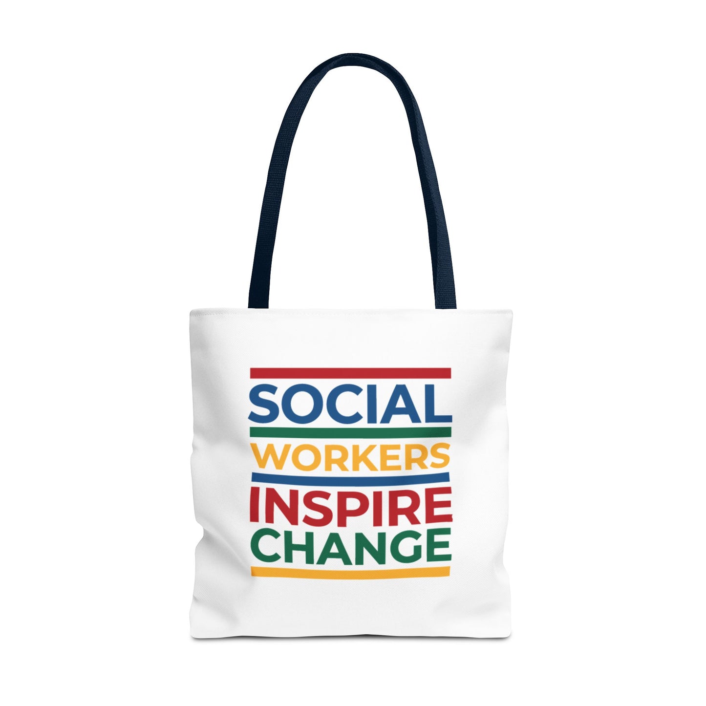 Social Worker Tote Bag — Inspirational "Social Workers Inspire Change" Two Side Design