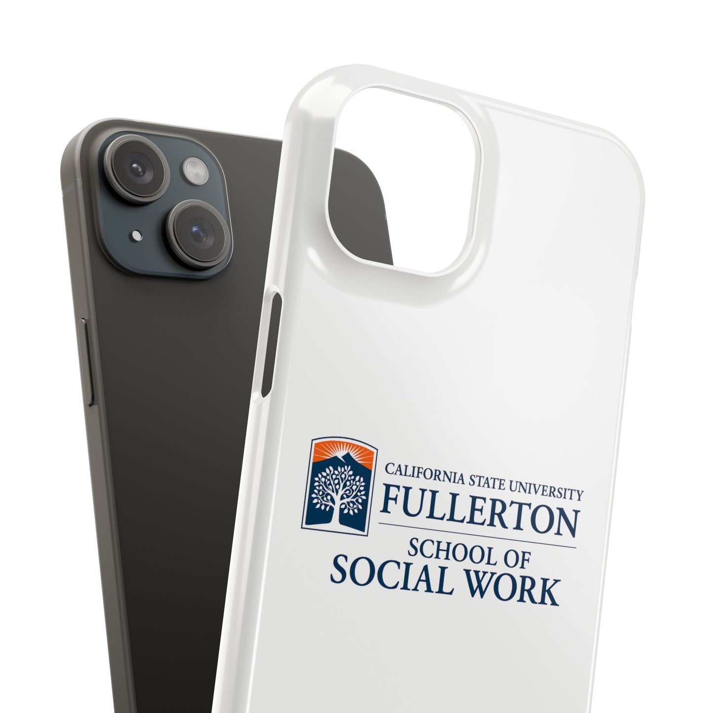 Cal State Fullerton University - Slim I-Phone Case - School of Social Work (White)