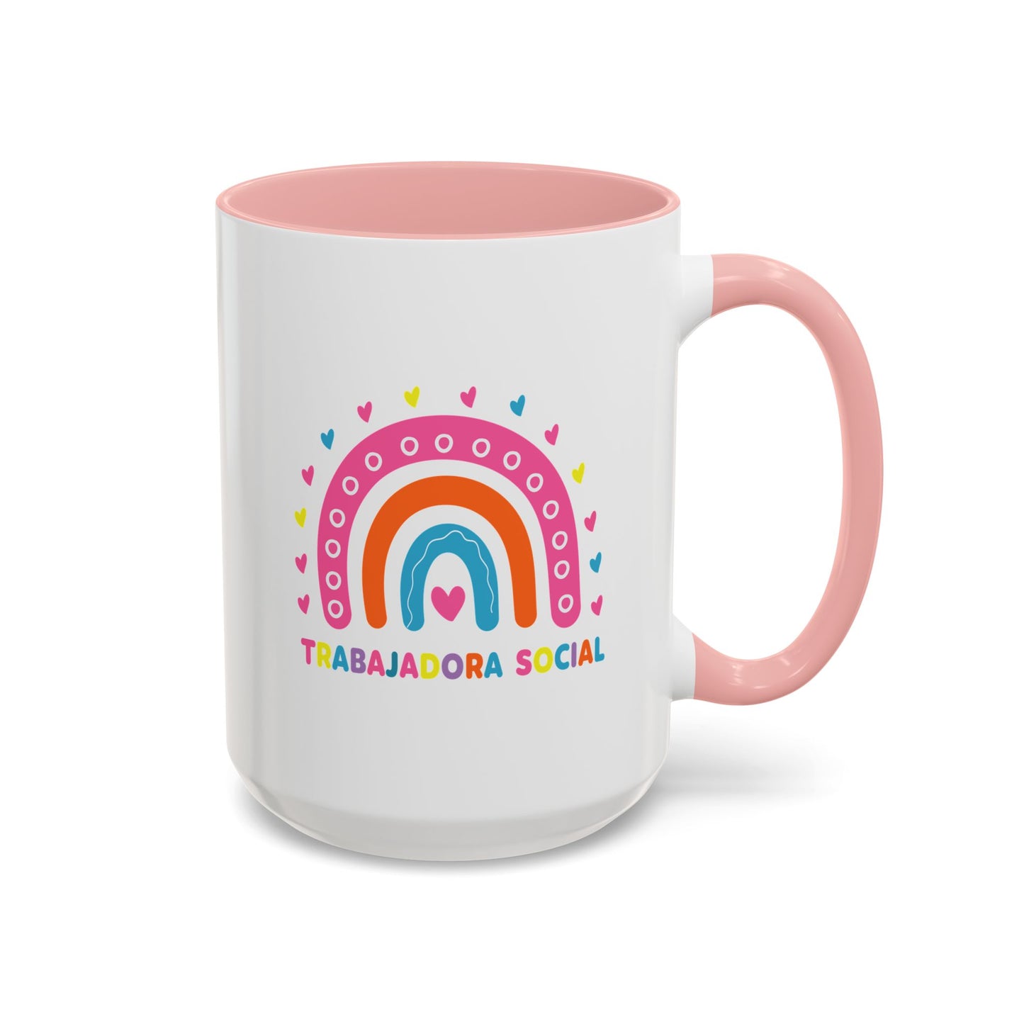 Accent Coffee Mug - 'Trabajadora Social' Colorful Rainbow Social Worker Gift (15 oz)