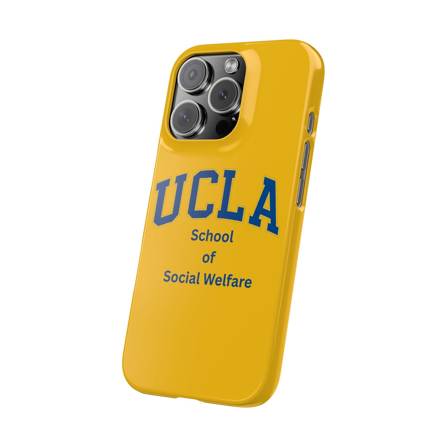 UCLA Slim I-Phone Case - School of Social Welfare-Text Logo (Yellow)