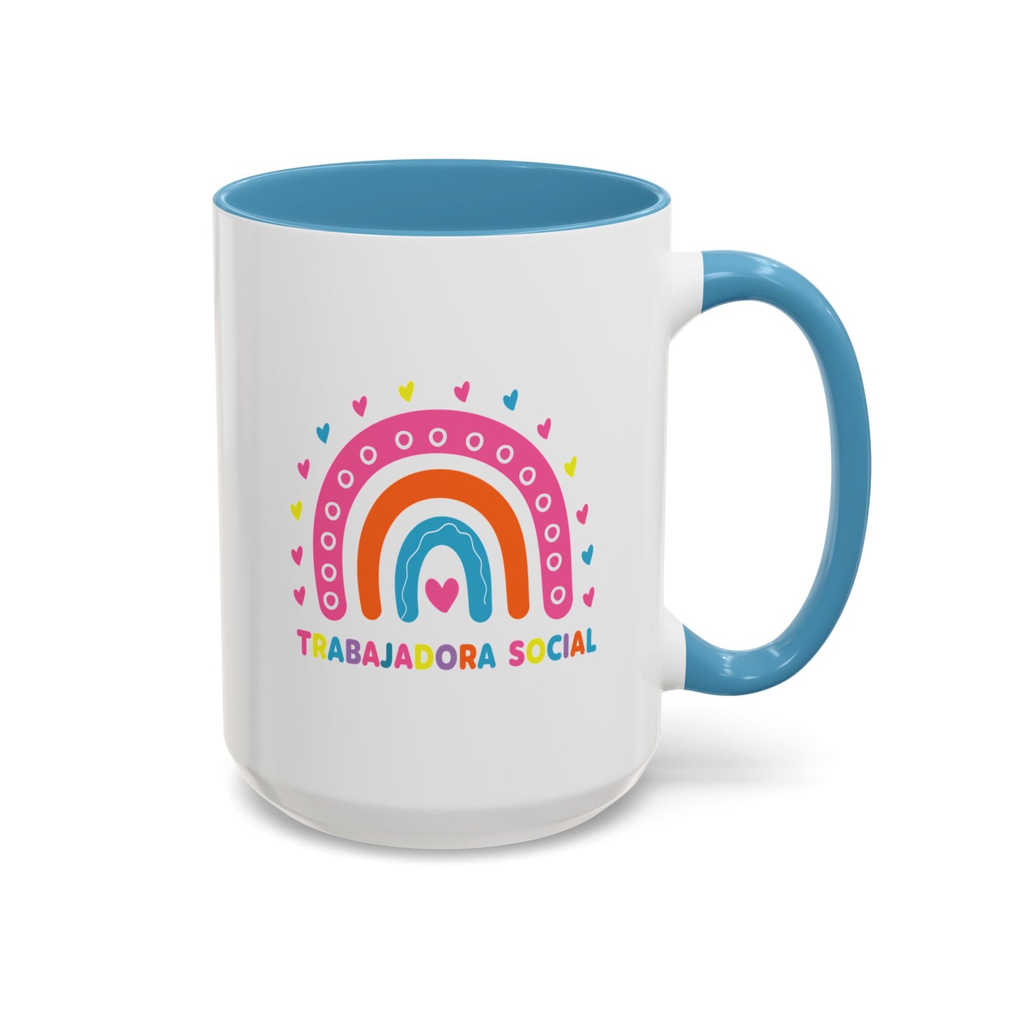 Accent Coffee Mug - 'Trabajadora Social' Colorful Rainbow Social Worker Gift (15 oz)