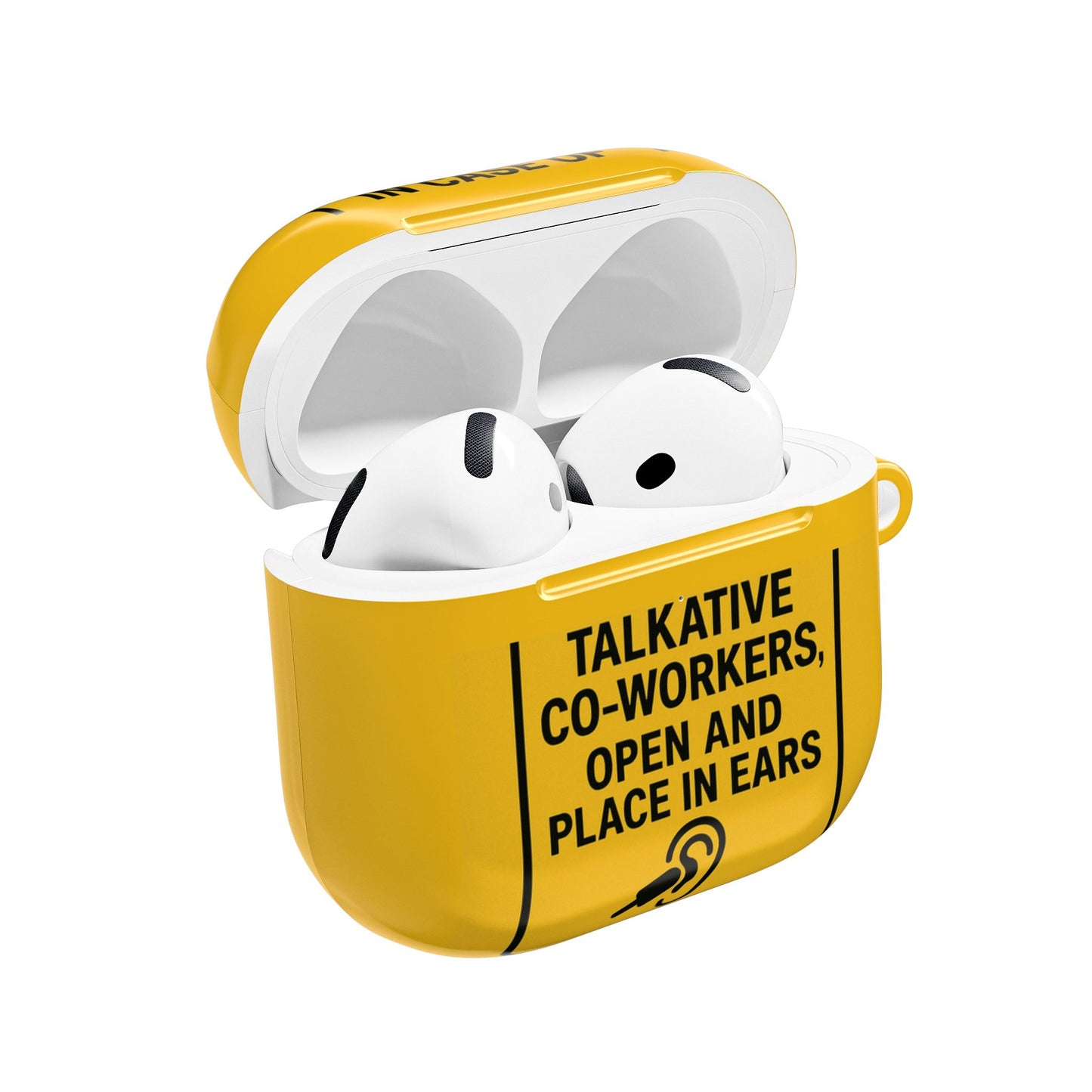 Humorous AirPod Cases - "In Case of Talkative Co-Workers" & "Silence is Golden"