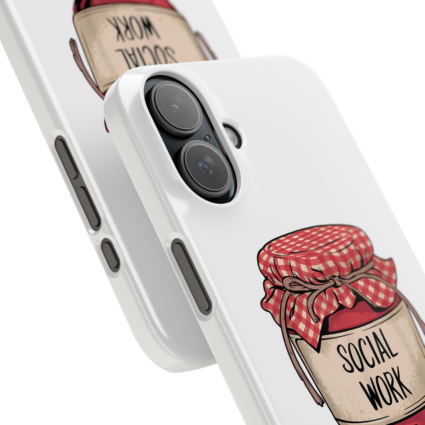 Slim Phone Case — "Social Work Is My Jam" Cute Jar Design for Social Workers
