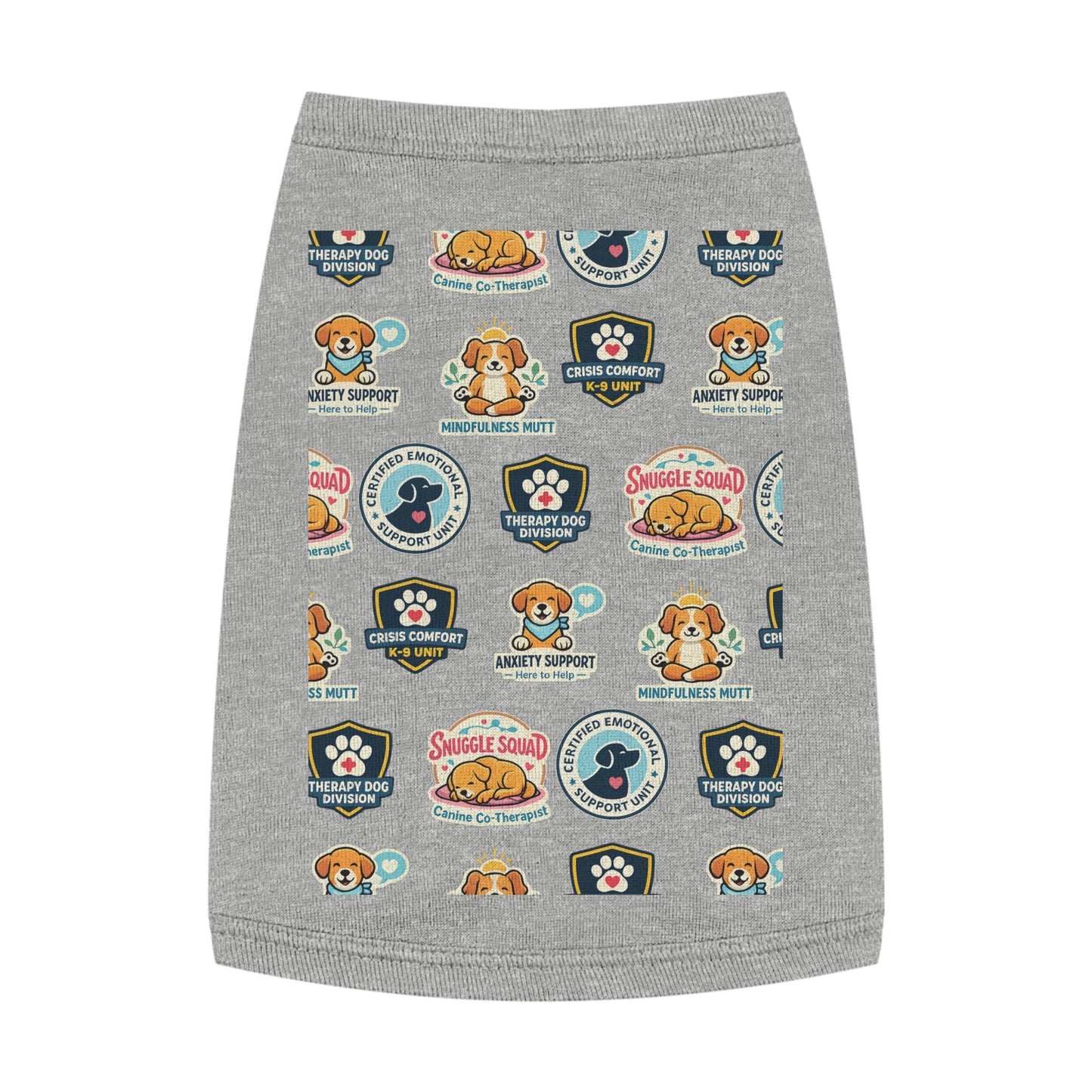 Therapy Dog Patch Pet Tank — Comfort & Support Patterned Dog Shirt
