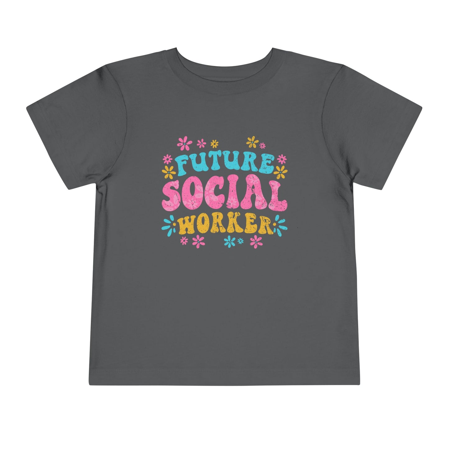Toddler Tee - "Future Social Worker" Colorful Floral Graphic
