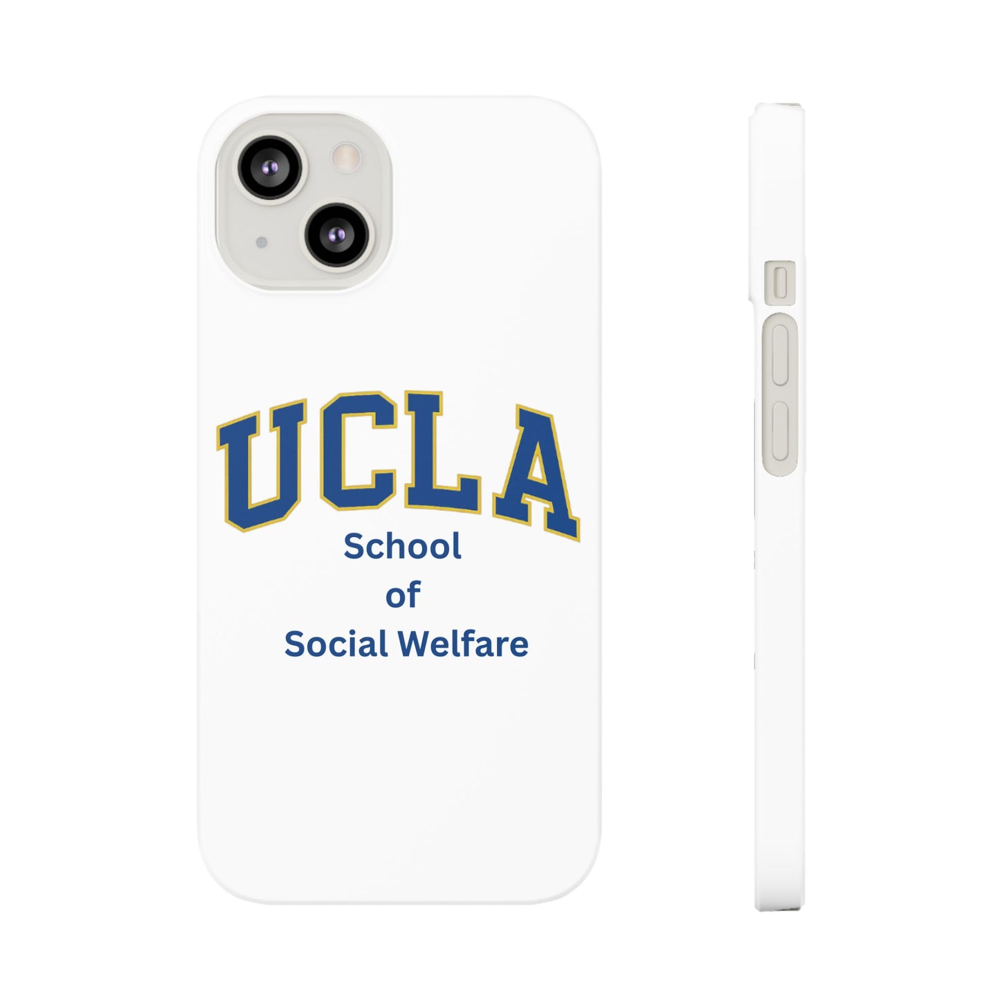 UCLA Slim I-Phone Case - School of Social Welfare-Text Logo (White)