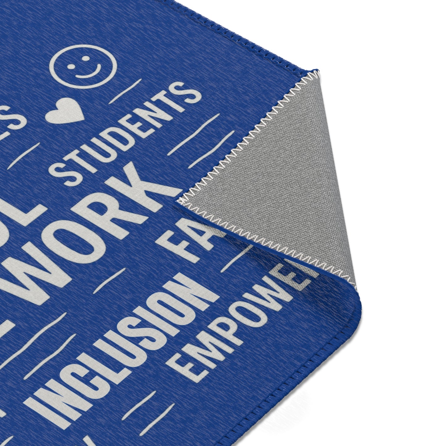School Social Work Inspirational Area Rug - Royal Blue