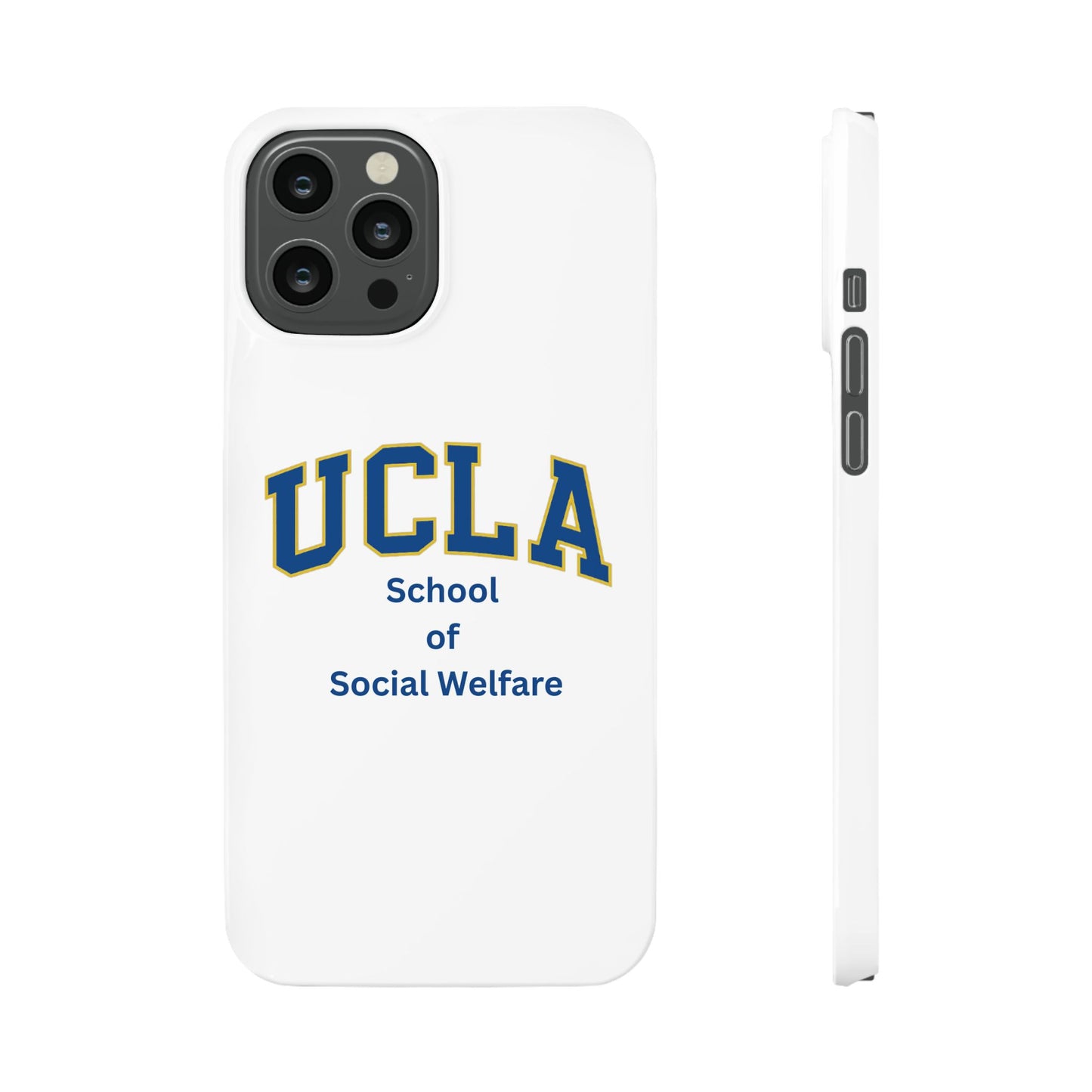 UCLA Slim I-Phone Case - School of Social Welfare-Text Logo (White)