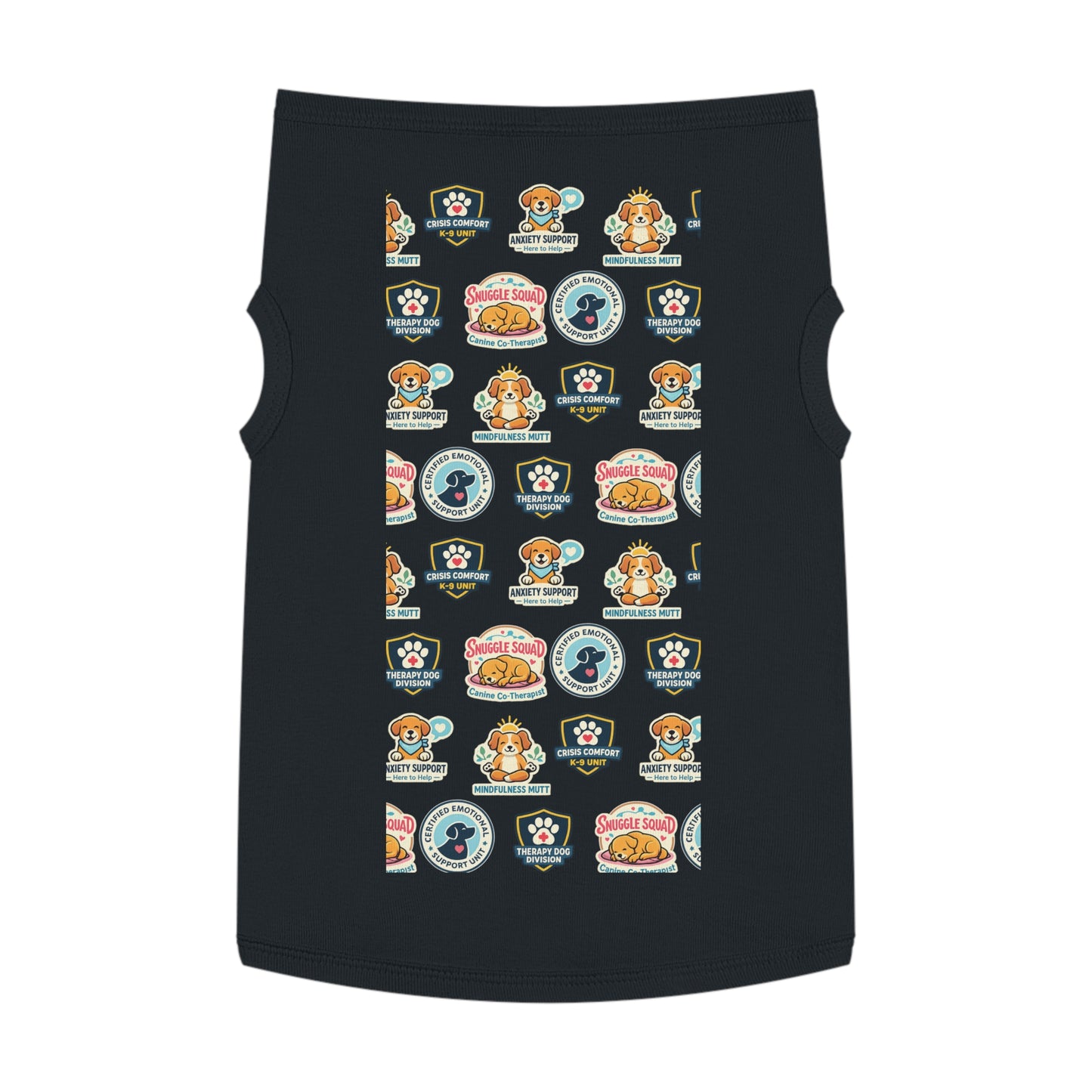 Therapy Dog Patch Pet Tank — Comfort & Support Patterned Dog Shirt