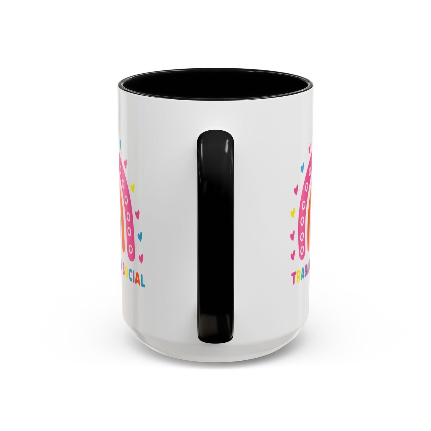 Accent Coffee Mug - 'Trabajadora Social' Colorful Rainbow Social Worker Gift (15 oz)