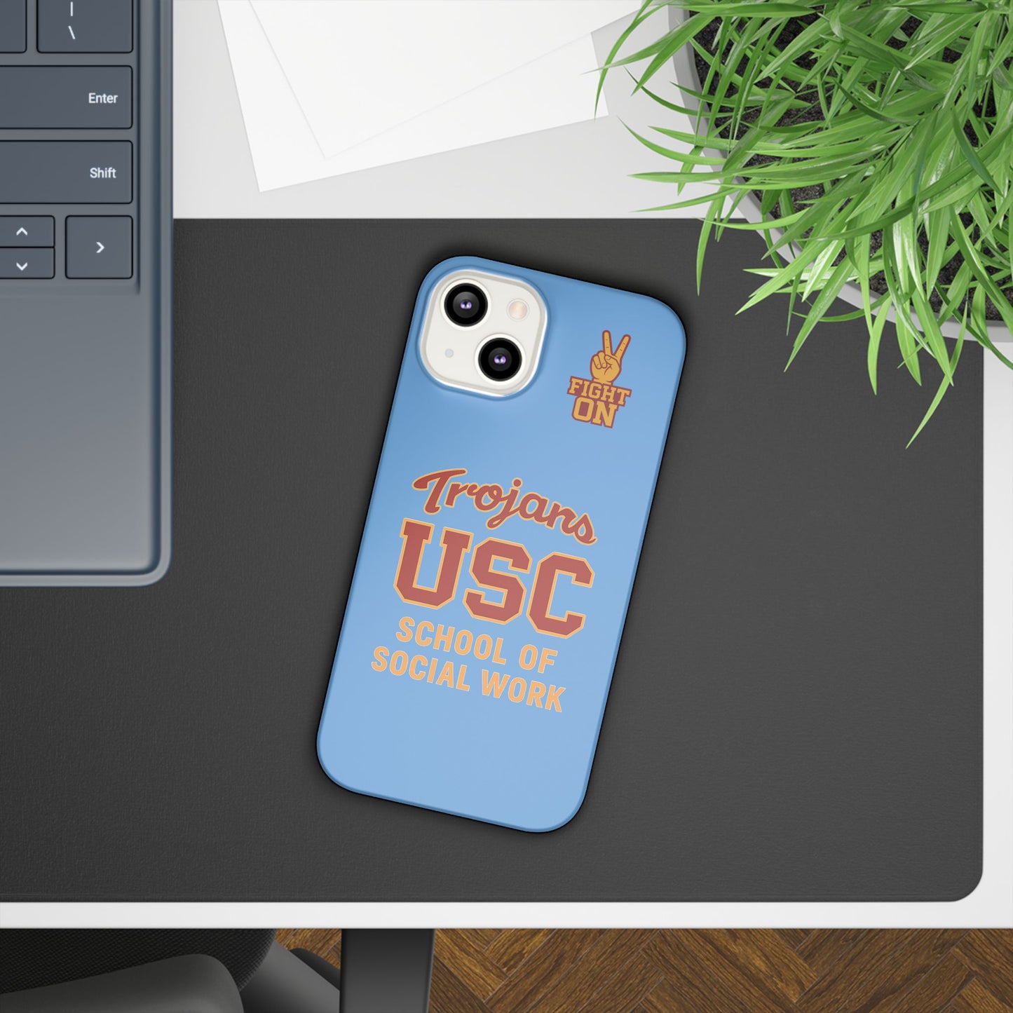 USC Trojans Slim I-Phone Case - School of Social Work (Light Blue)