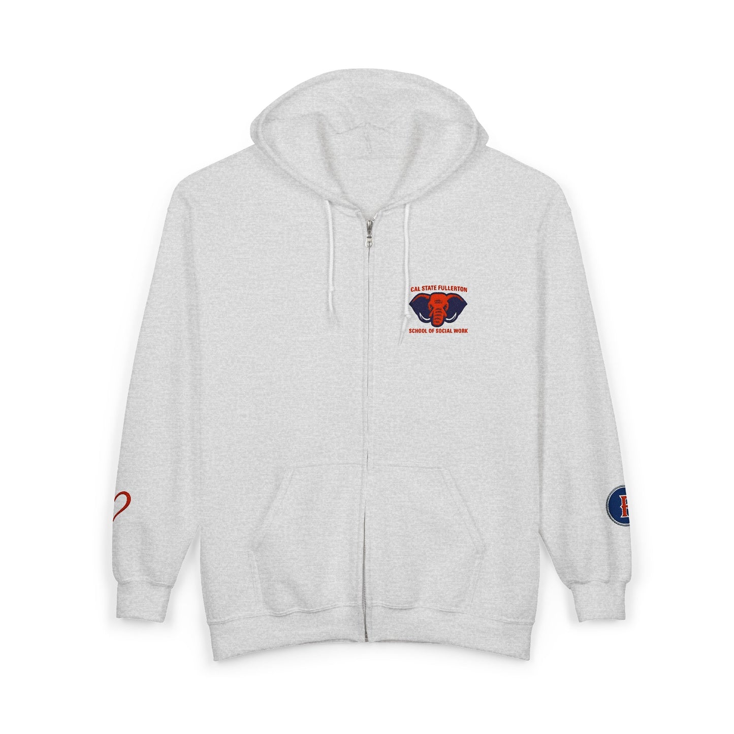Cal State Fullerton- School of Social Work -Unisex Heavy Blend™ Full Zip Hooded Sweatshirt - Ultimate Comfort for Fans