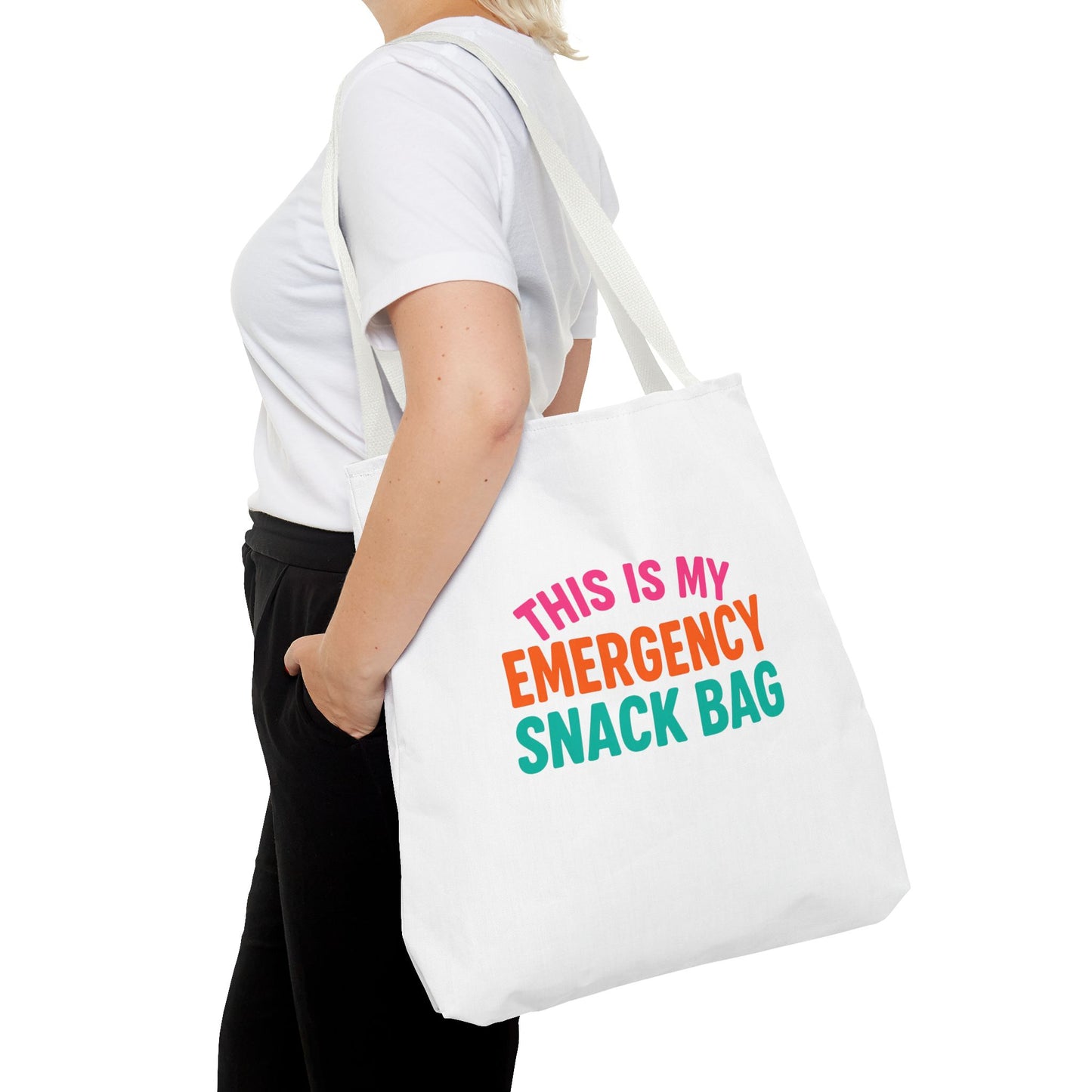 Snack Emergency Tote Bag — "This Is My Emergency Snack Bag" Cute Grocery/Everyday Carry (Social Work/Mental Health)