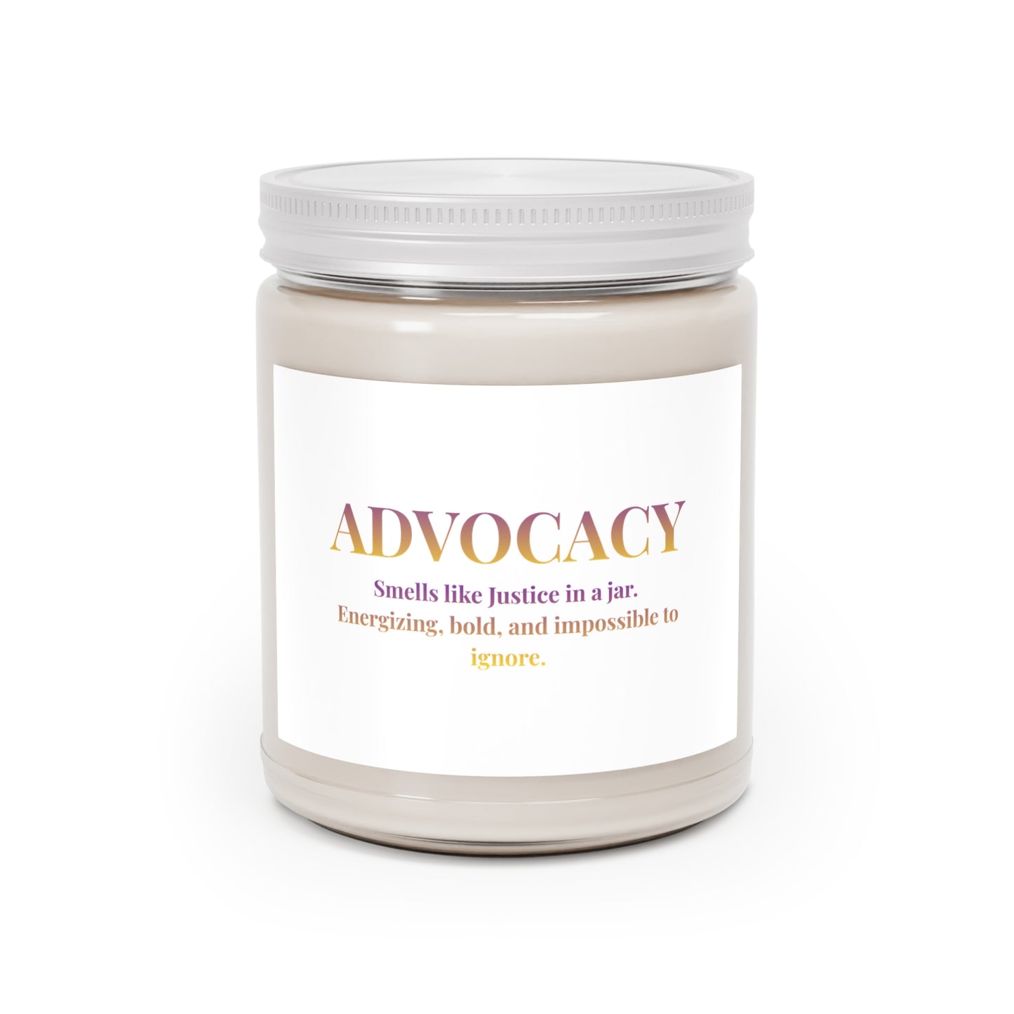 Advocacy Scented Soy Candle — 9oz 'Smells like Justice in a Jar' Jar Candle