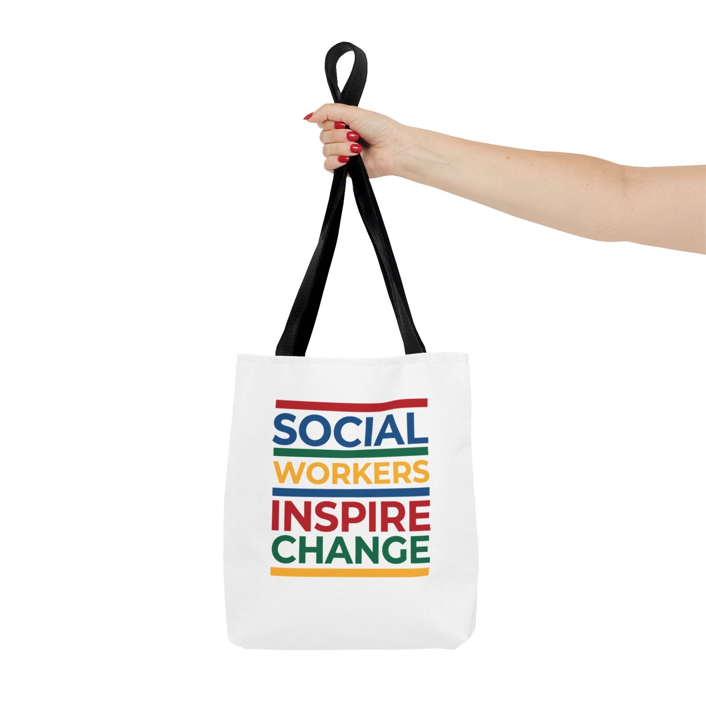 Social Worker Tote Bag — Inspirational "Social Workers Inspire Change" Two Side Design