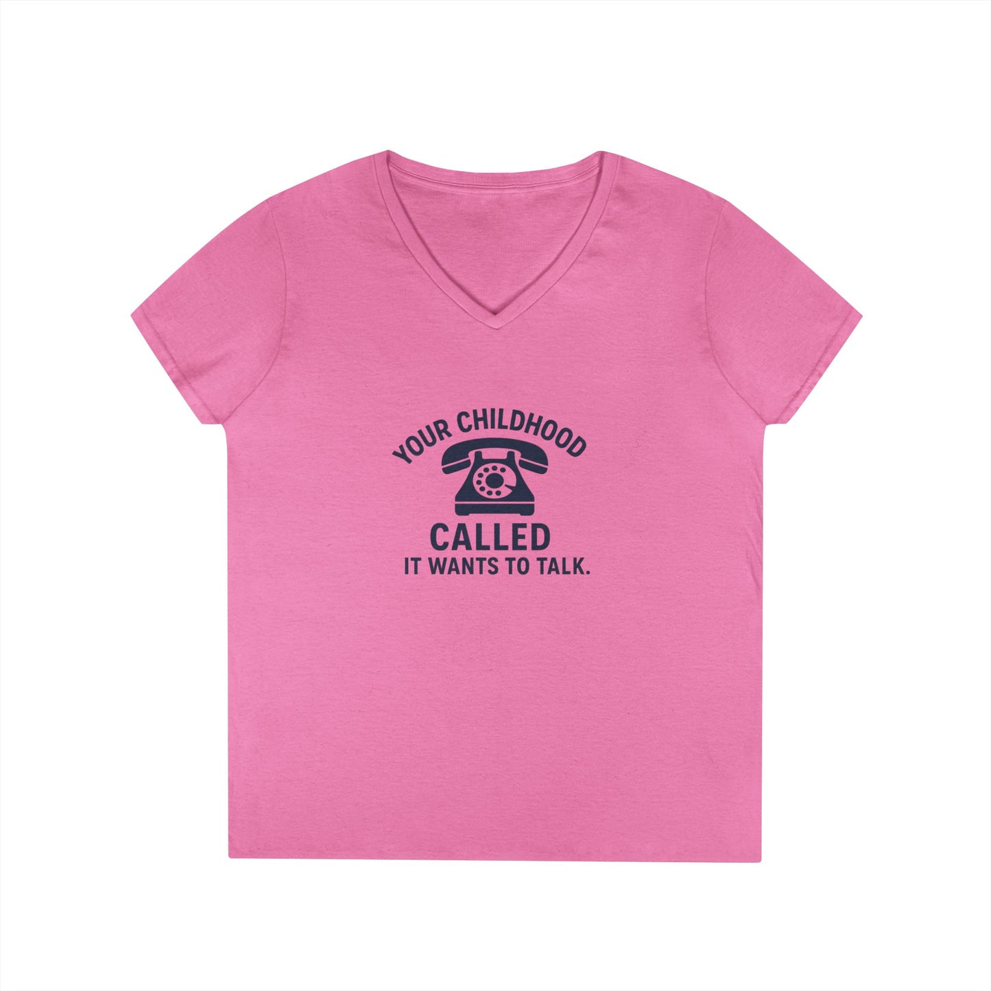 Women's V-Neck T-Shirt — "Your Childhood Called, It Wants to Talk" (Social Work/Mental Health)
